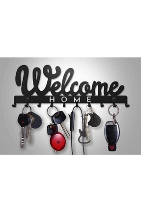 Metal Anahtar Askılığı Welcome Dekoratif Anahtarlık Desenli Dekoratif Metal Askılık,anahtarlık,çanta Image 0