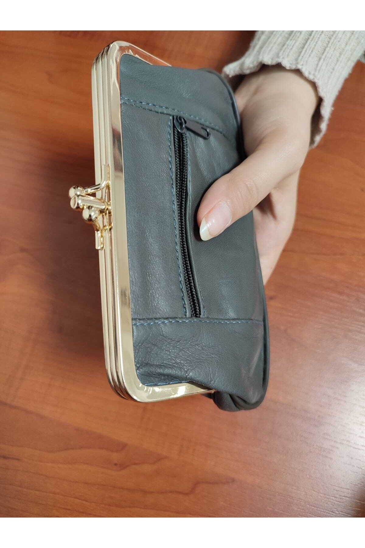Erzeno Cream Women s Genuine Leather Coin Purse Trendyol