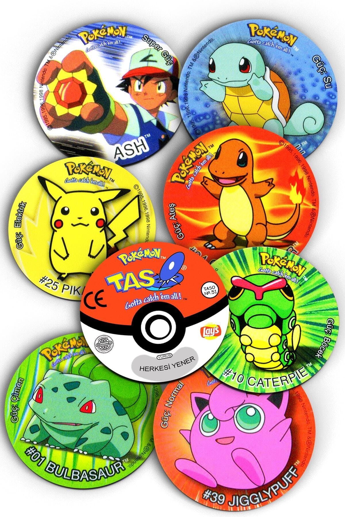 Moccoll Pokemon Taso Tasarımlı 8li Set Bardak Altlığı Dekoratif Fincan Altlığı
