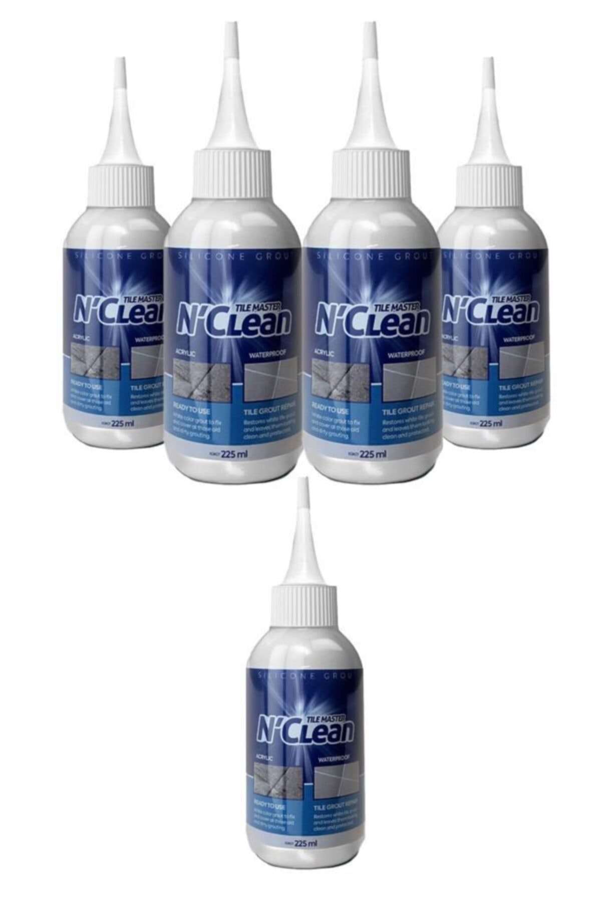 N'Clean Beyaz 5 Adet Pratik Hazır Silikonlu Derz Dolgusu 225ml