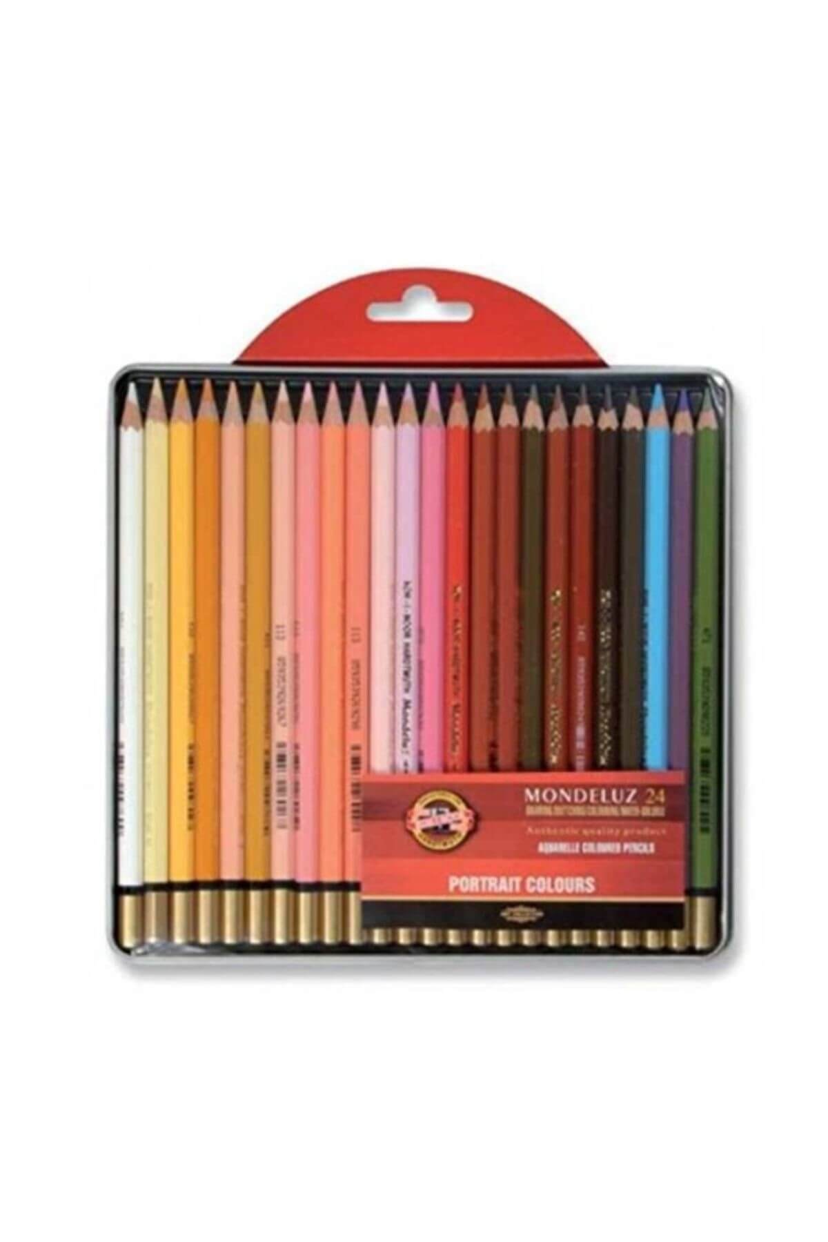Kohi Noor Mondeluz Aquarell Boya Kalemi 24 Renk PORTRE TONLARI Metal Kutu