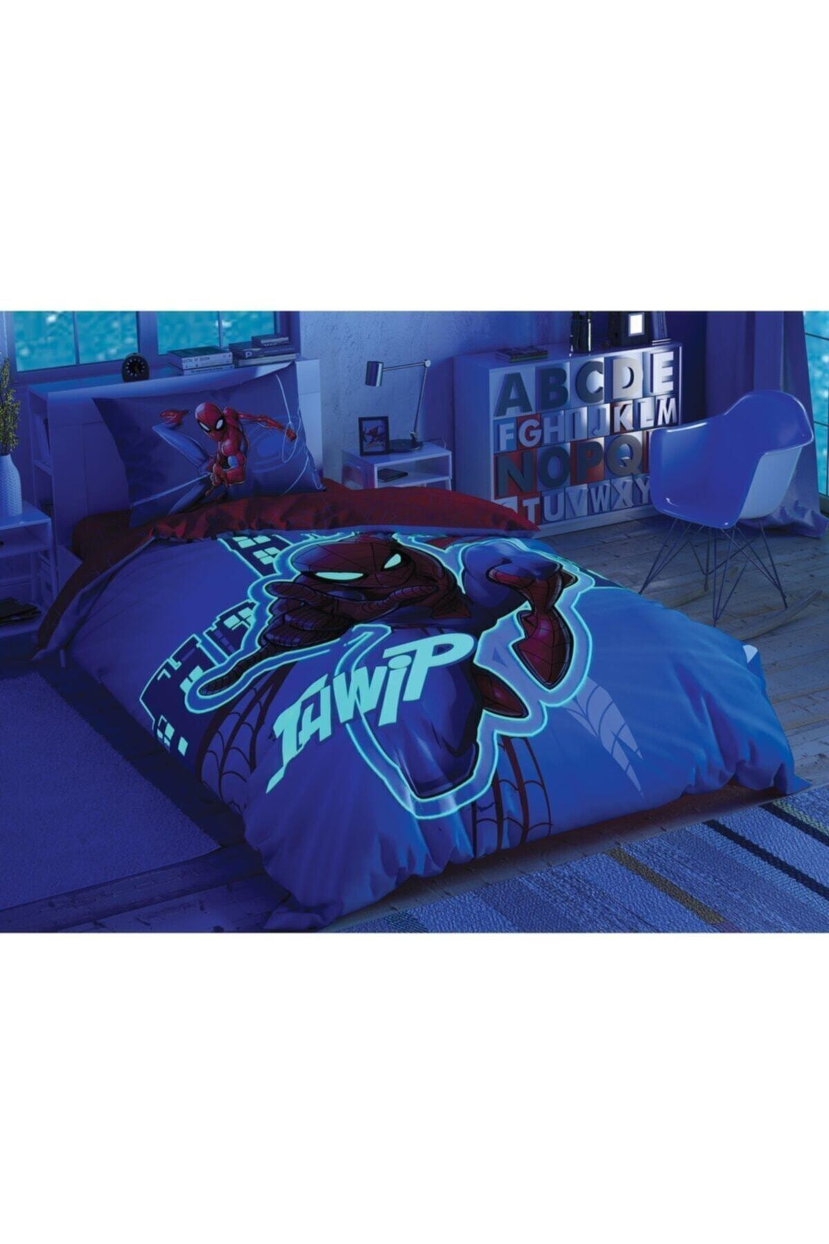 Tac Spiderman Light City Glow Tek Kisilik Nevresim Takimi Fiyati Yorumlari Trendyol