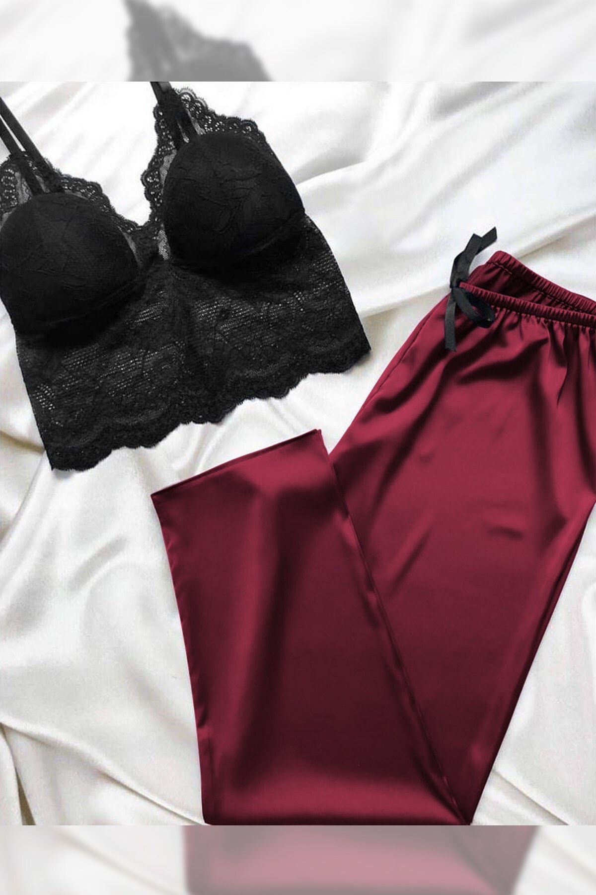 Pembishomewear Bordo Relax Pijama Takımı