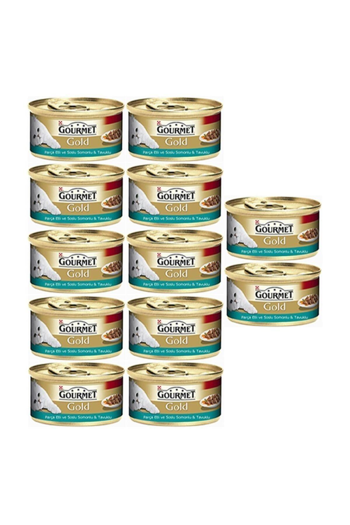 Purina Gourmet Gold Parça Etli Ve Soslu Somonlu&tavuklu Yaş Kedi Maması 85gr 12al 10ödecndst1020ggpest