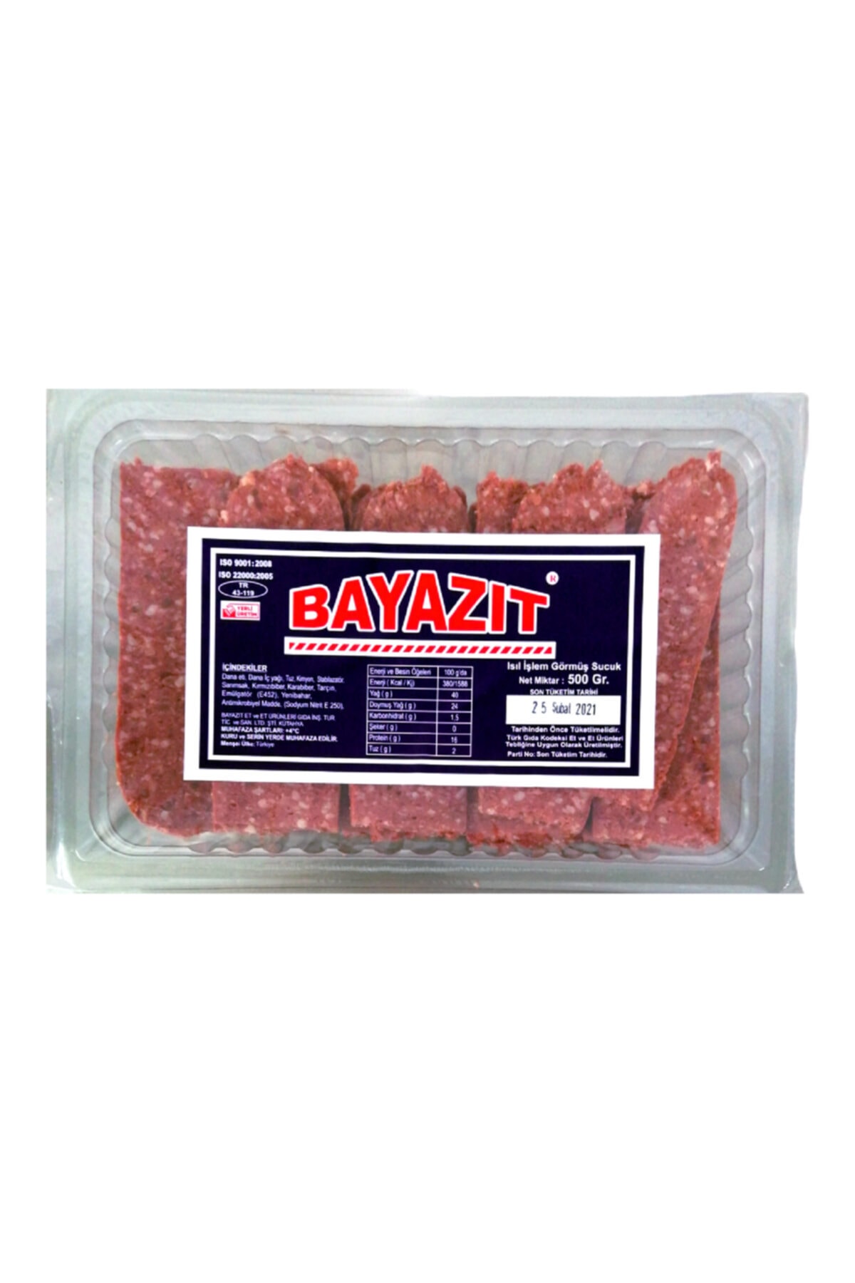 BAYAZIT SUCUKLARI Bayazıt Dilimli Sucuk