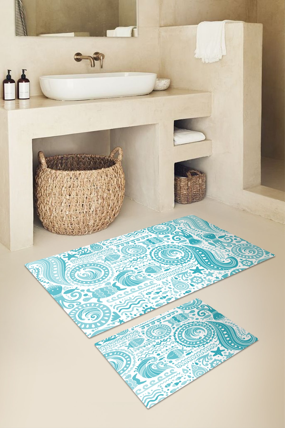 KARNAVAL HOME Banyo Paspas Takımı - 2'li  50x60 Cm Ve 60x100 Cm