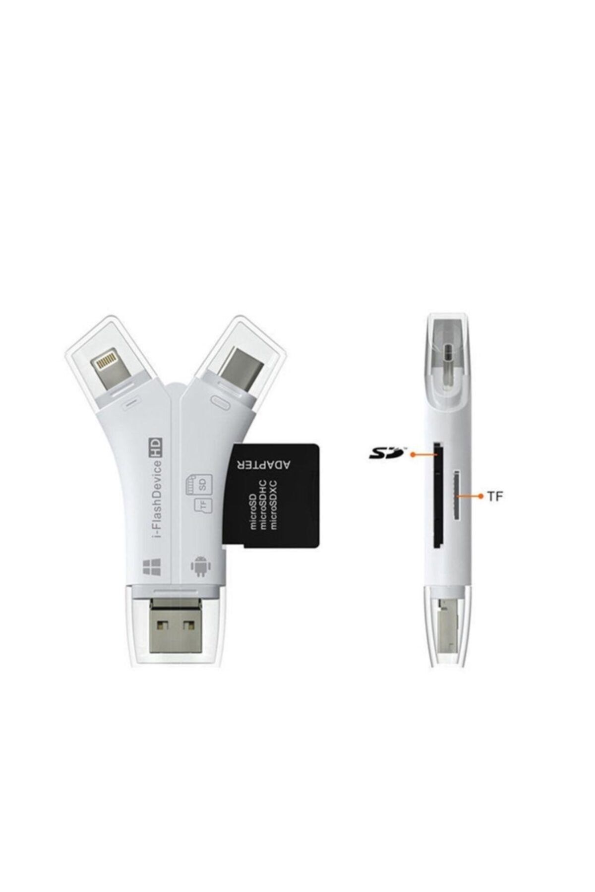 Techmaster Type-c Iphone Micro Usb Kart Okuyucu Sd Multi 4in1
