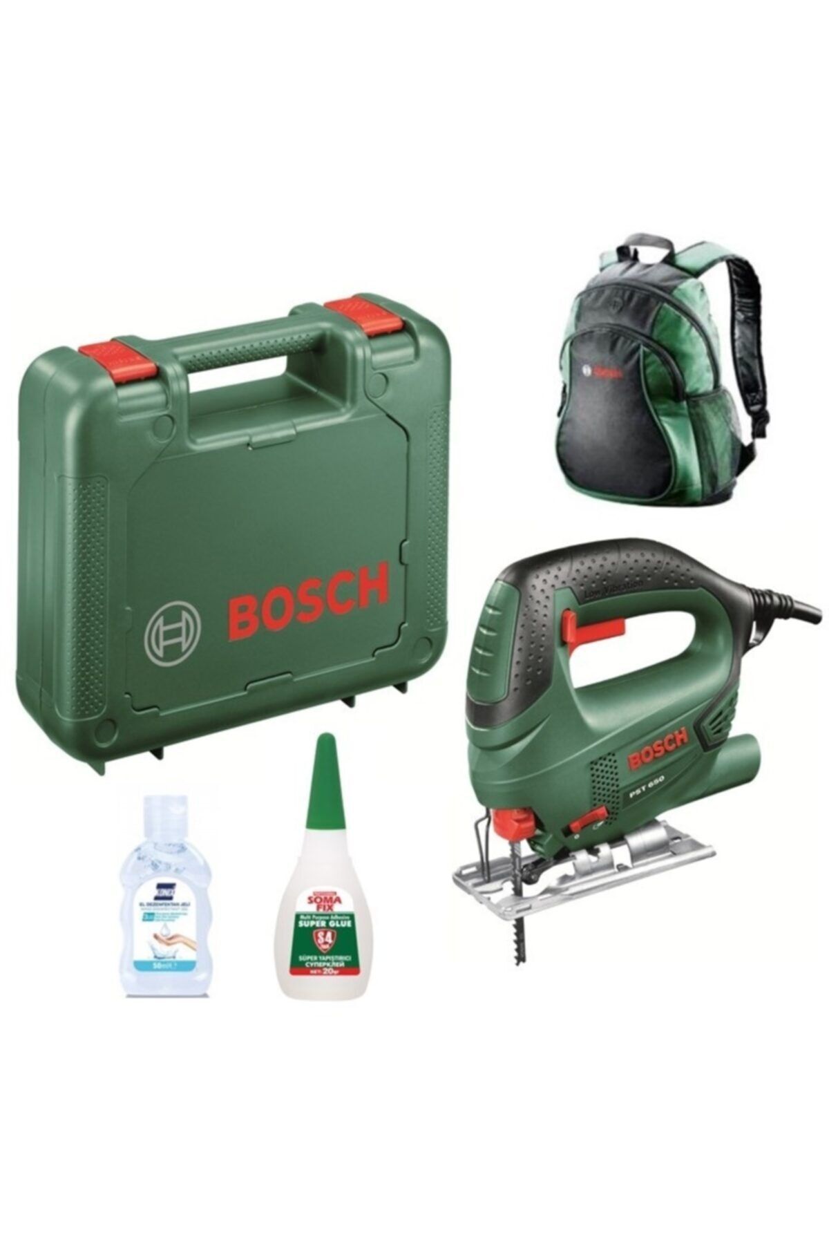 Bosch Pst 650 Dekupaj Testere 500 W Çantalı Dekopaj + Sırt Çantası + Yapıştırıcı + Jel Hediye