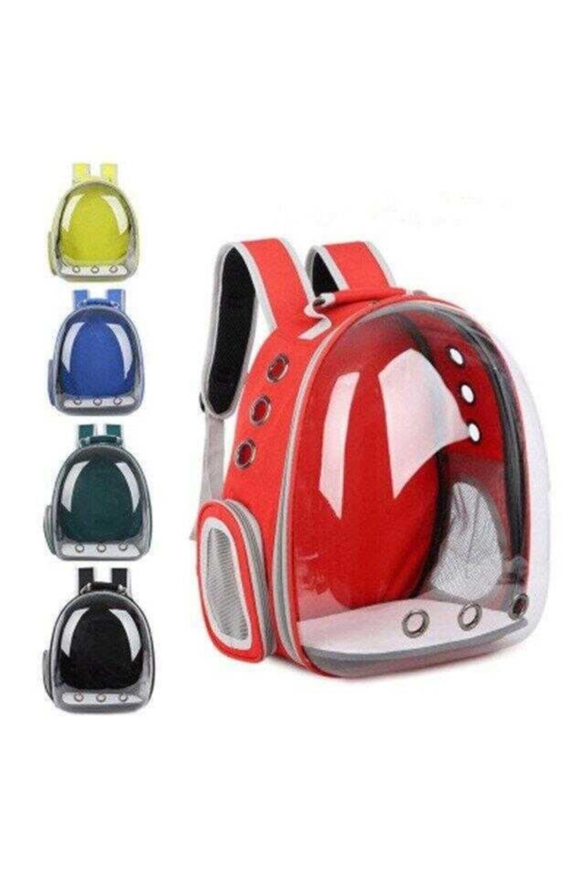 MITA Ewox Kırmızı Şeffaf Astronot Kedi Köpek Taşıma Çantası 42*22*33 Cm