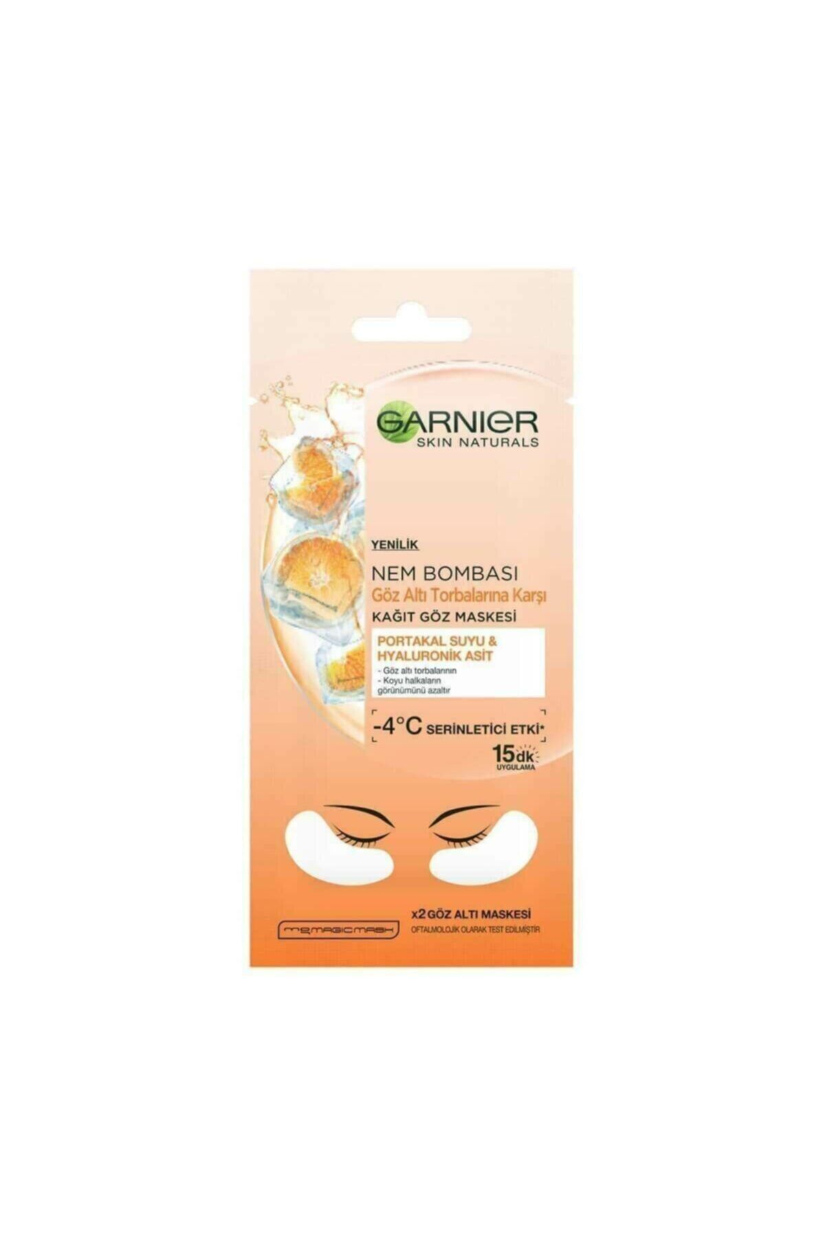 Garnier Nem Bombası Kağıt Göz Maskesi Portakallı 1 Adet