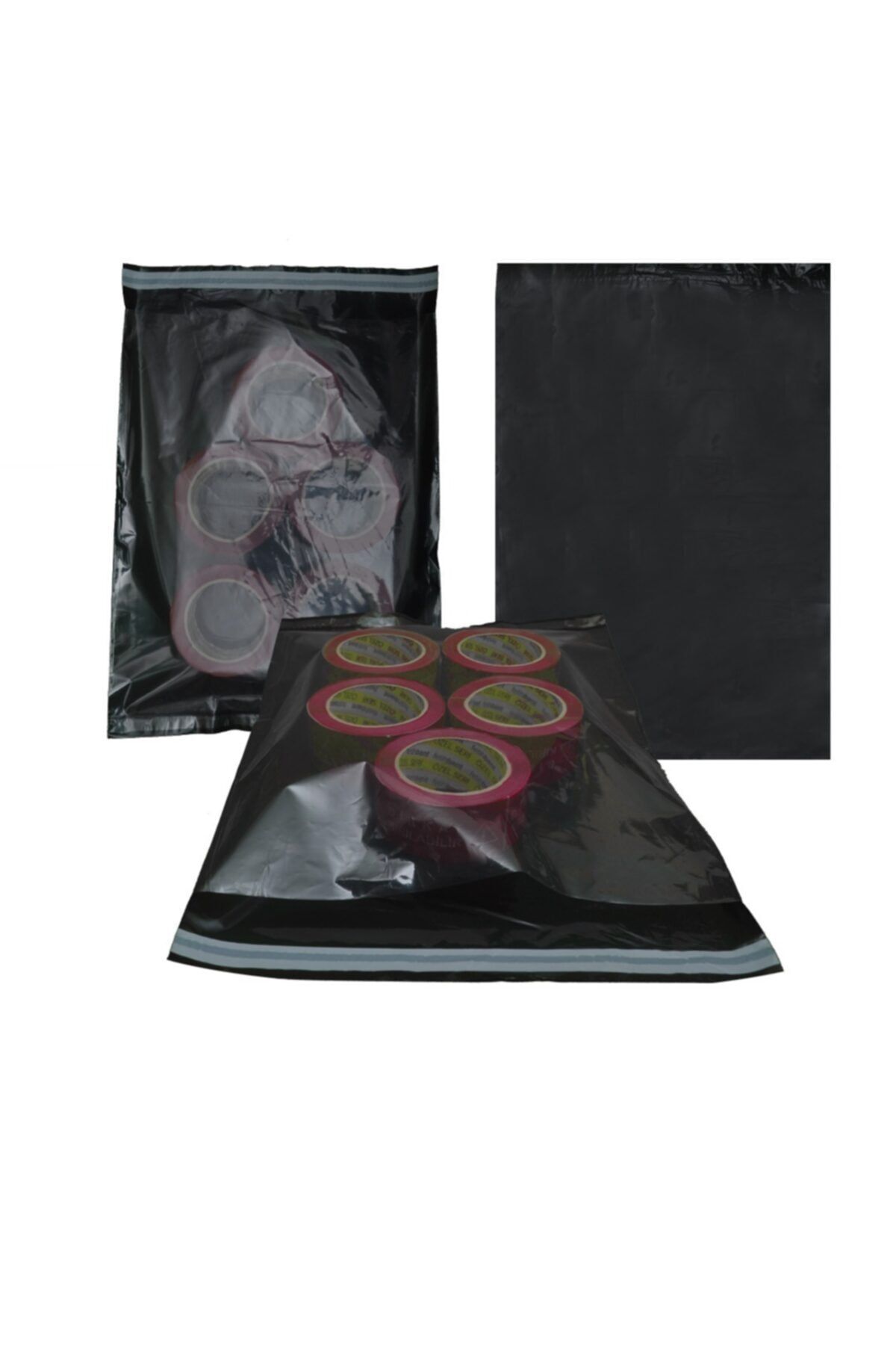 AraBulGelsin Siyah Şeffaf Büyük Boy Kargo Poşeti 500 Adet 35x45+5cm
