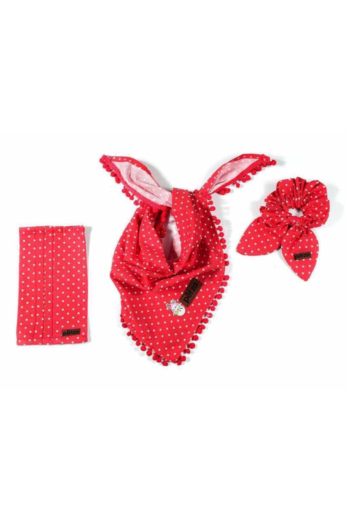 Petza Köpek Bandana / Maske Ve Saç Tokası Seti