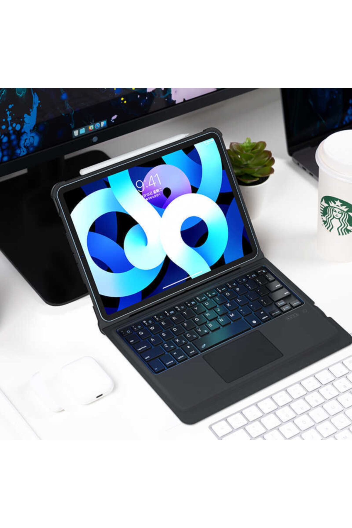 ZMOBILE Ipad 10.2 8.nesil Multifunctional Bluetooth Kablosuz Klavye Kılıf Magic Keyboard