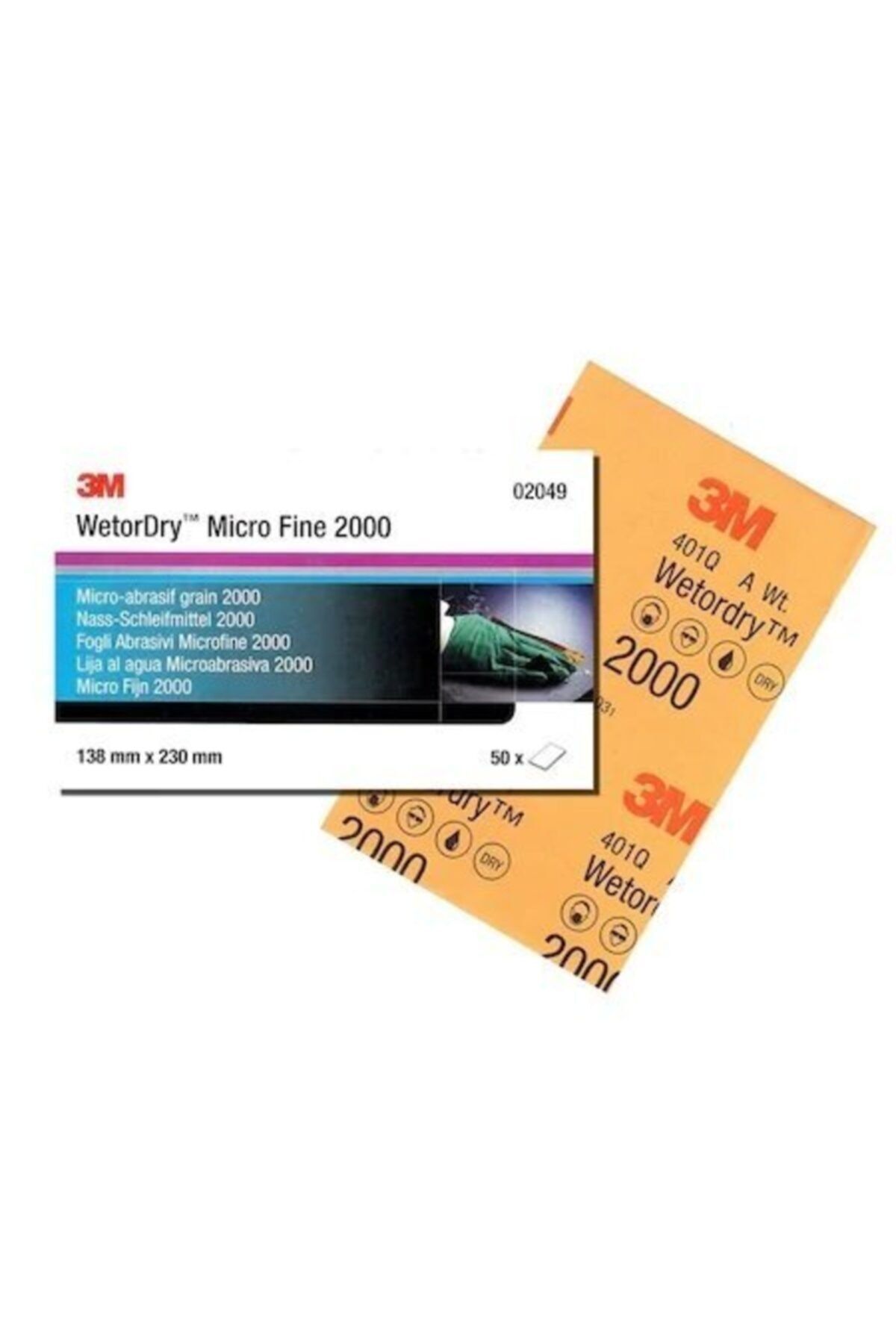 3M 2049 401q Wetor Dry Micro Fine 2000 Su Zımparası 138x230mm (1 Adet)
