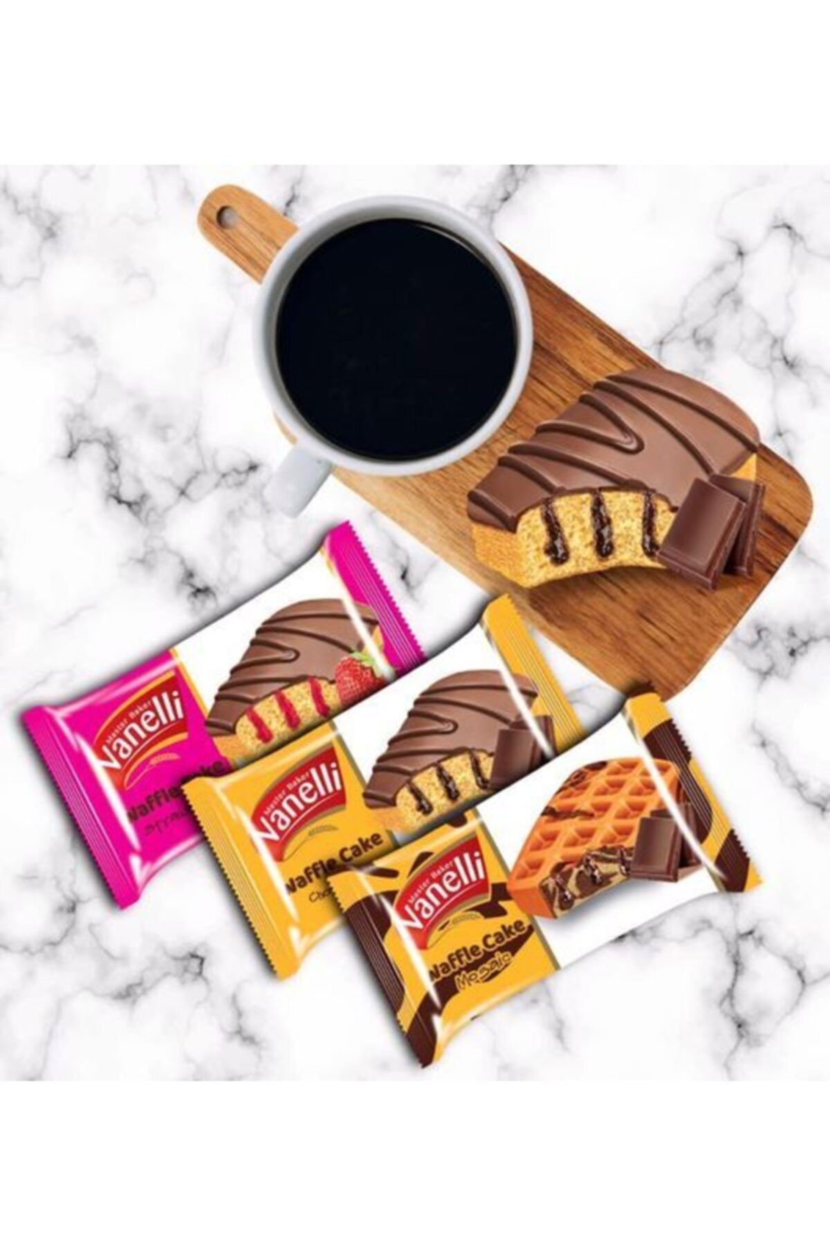 Vanelli Çikolata Soslu Waffle Kek 24 Adet