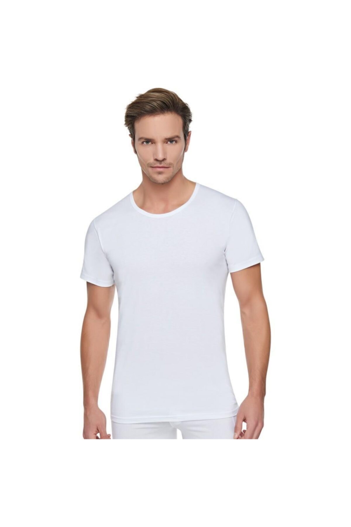 Tutku Erkek Beyaz Bisiklet Yaka Fanila 3 Adet 0103