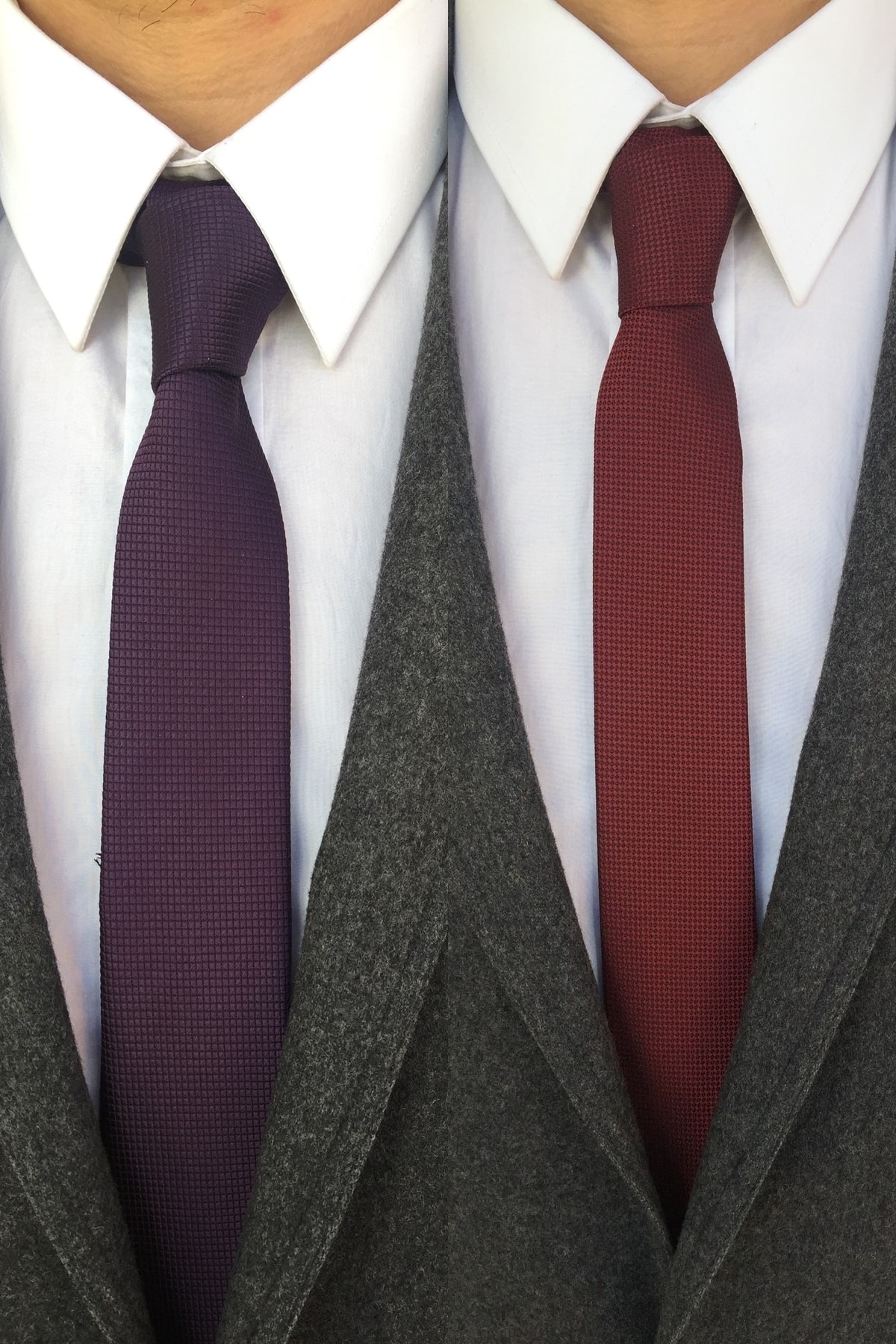 Kravatistan Mor Ve Bordo Kravat Mendil Seti