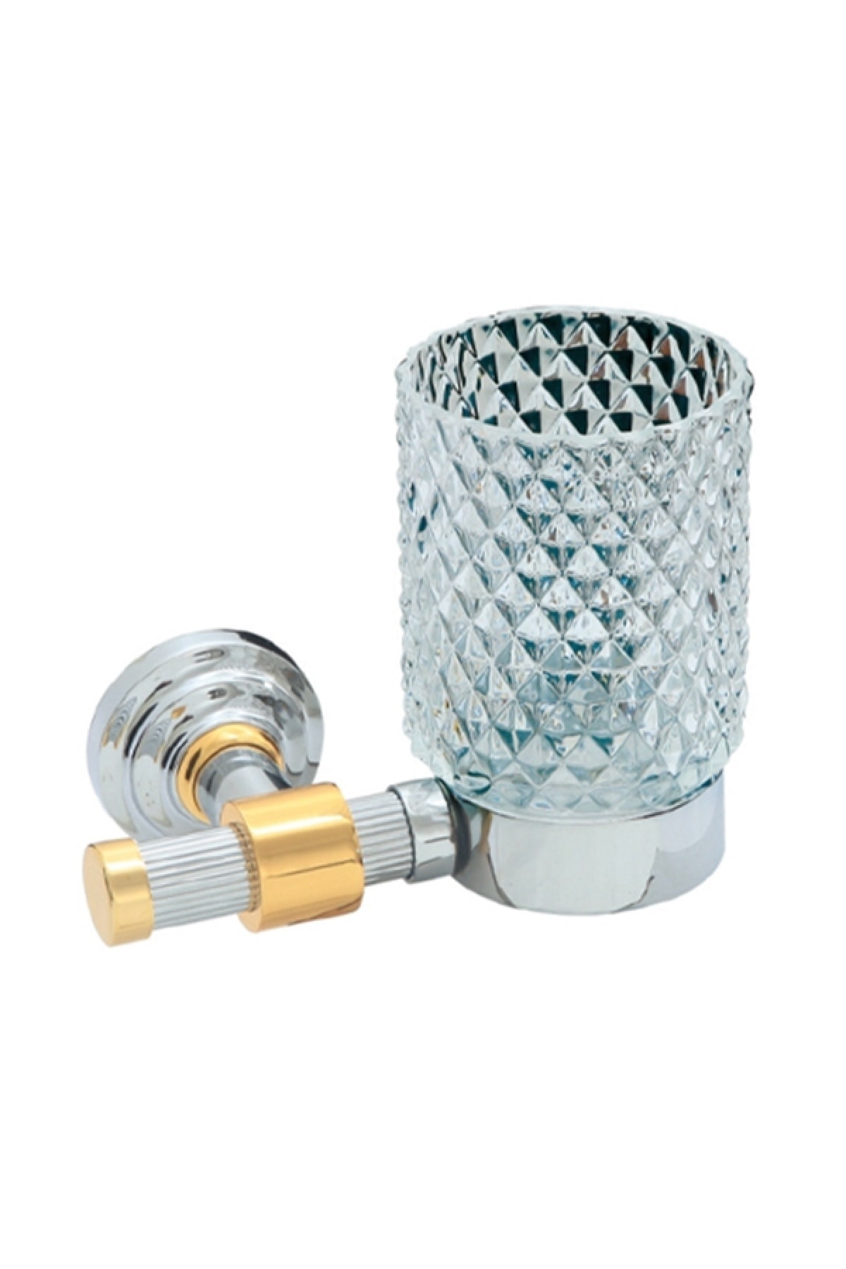 Comfort Line Gold-chrome Montajlı Pirinç-baklava Cam Diş Fırçalık 5506