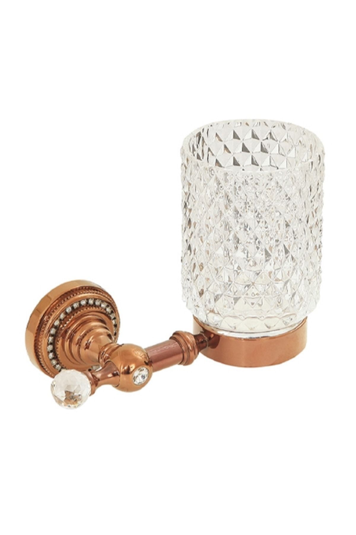 Comfort Style Rose Montajlı Pirinç-baklava Cam-taşlı Desen Diş Fırçalık 9206