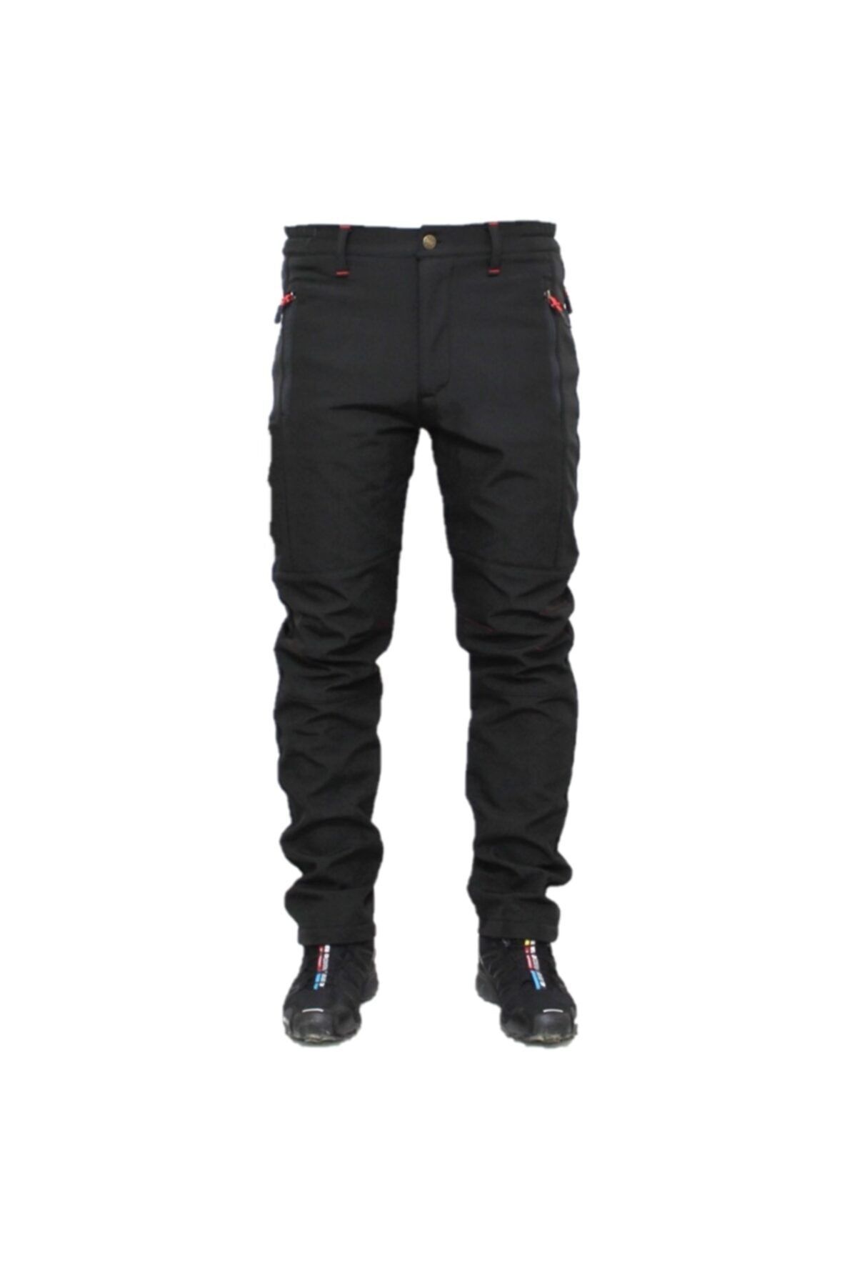 Ysf Siyah Su Ve Rüzgar Geçirmez Outdoor Trekking Softshell Pantolon