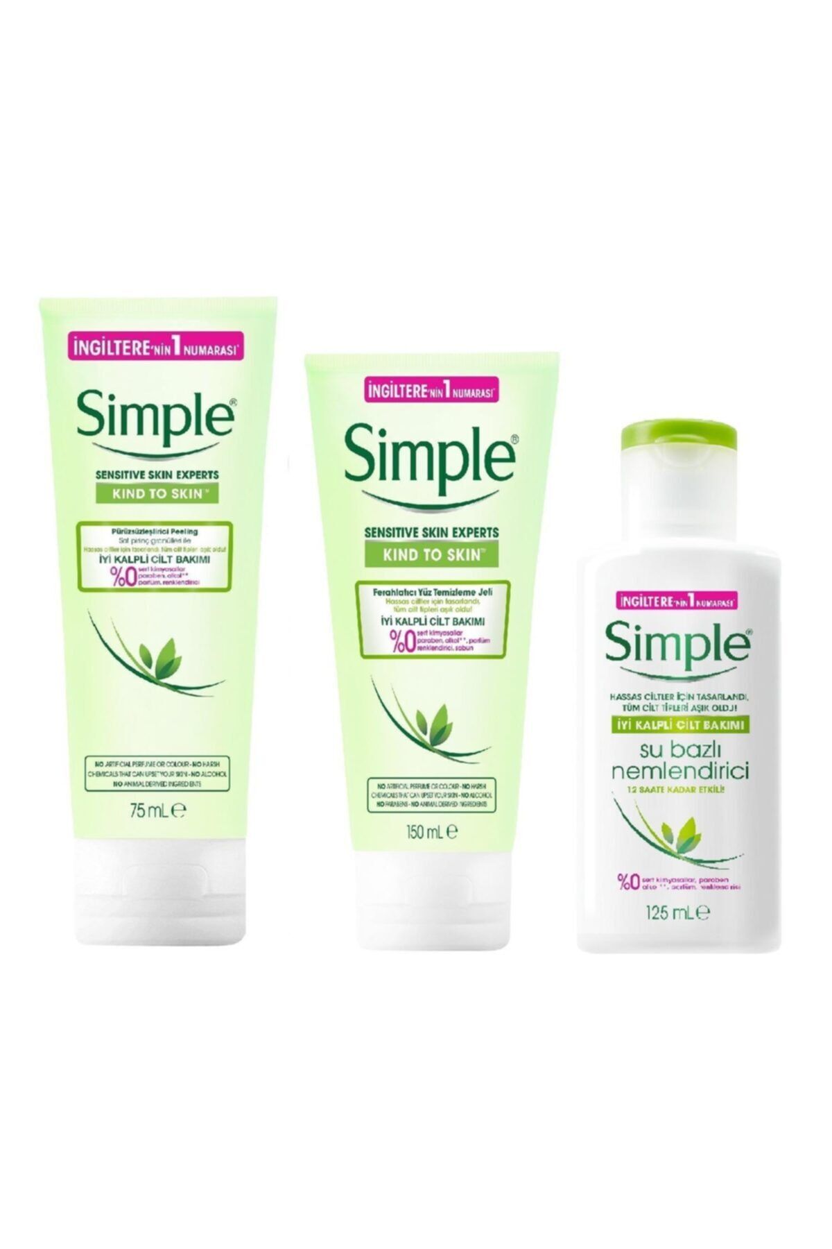 simple simple temizleme jeli 150ml peeling 75ml su bazli nemlendirici 125ml fiyati yorumlari trendyol
