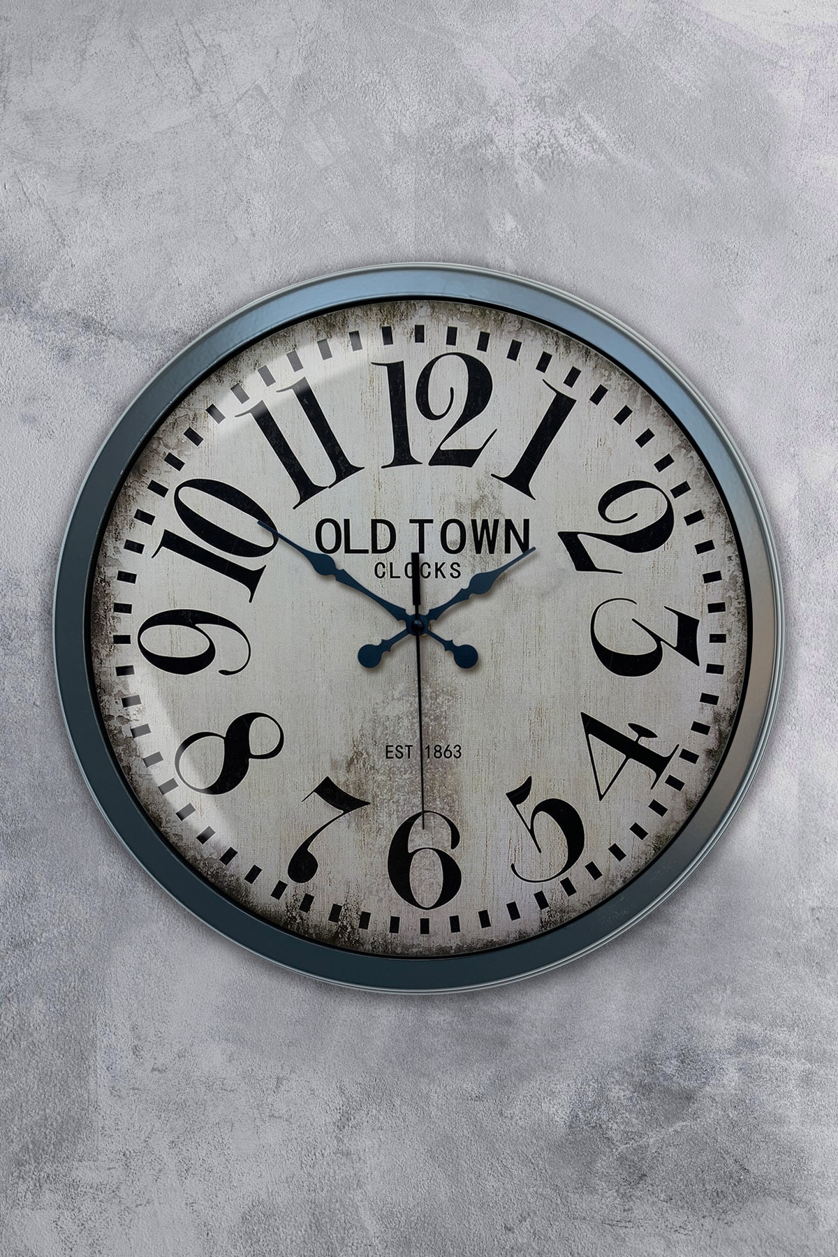 Platin Saat 40 Cm Antrasit Metal Old Town Duvar Saati