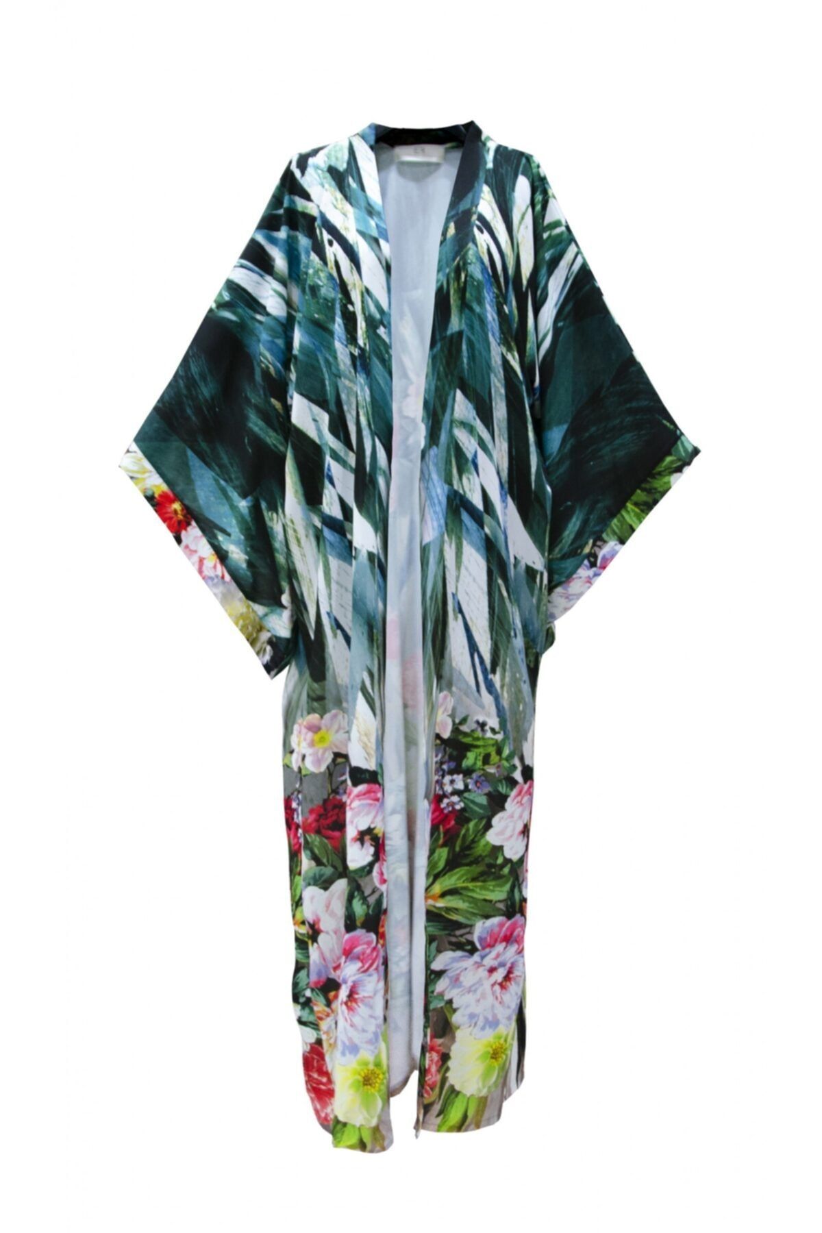 ELAF HAUTE COUTURE Kadın Yeşil Çiçekli Pareo Elder Flower