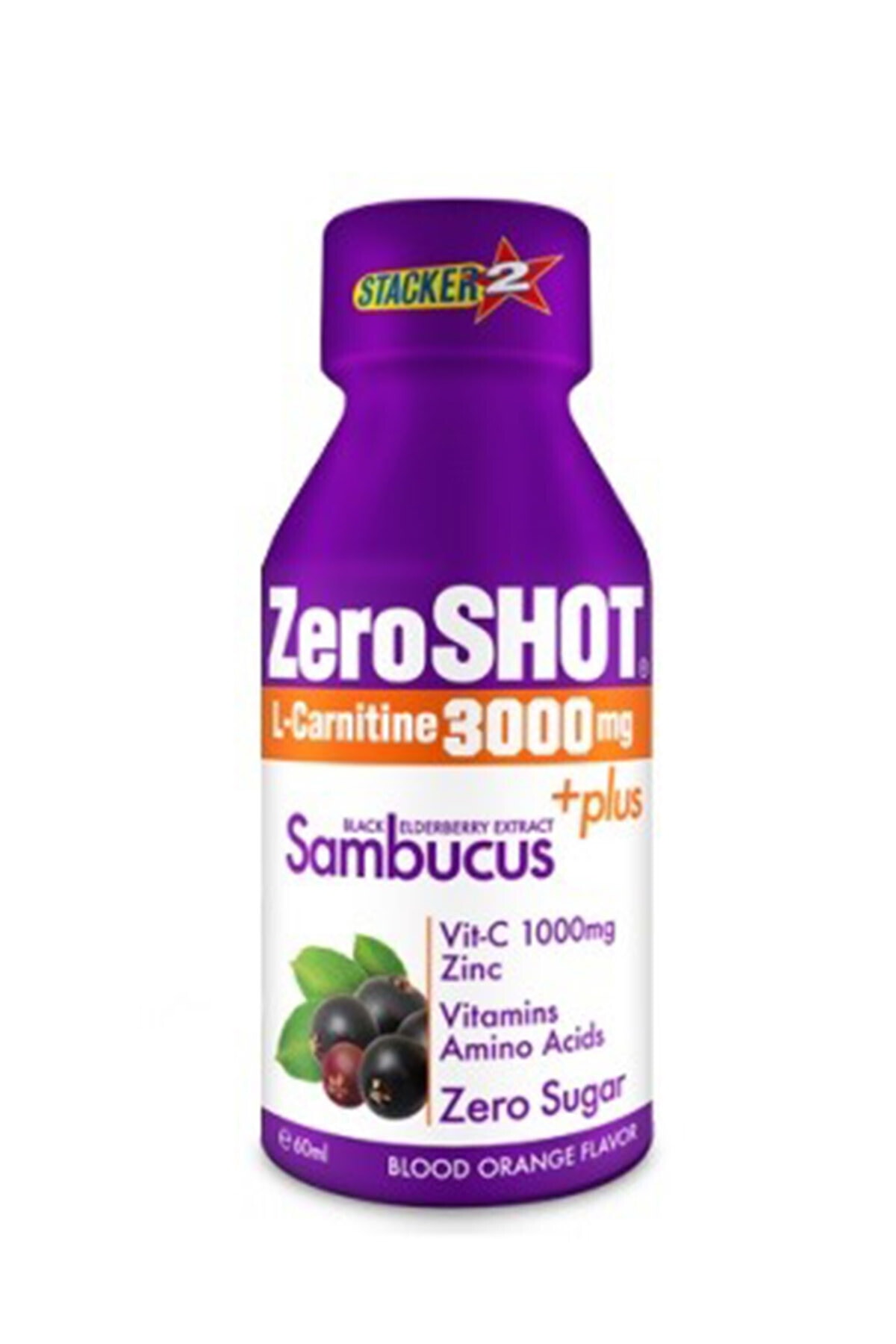 Zero Shot 60 Ml 3000 Mg L-carnitine + Plus Sambucus - Kan Portakalı