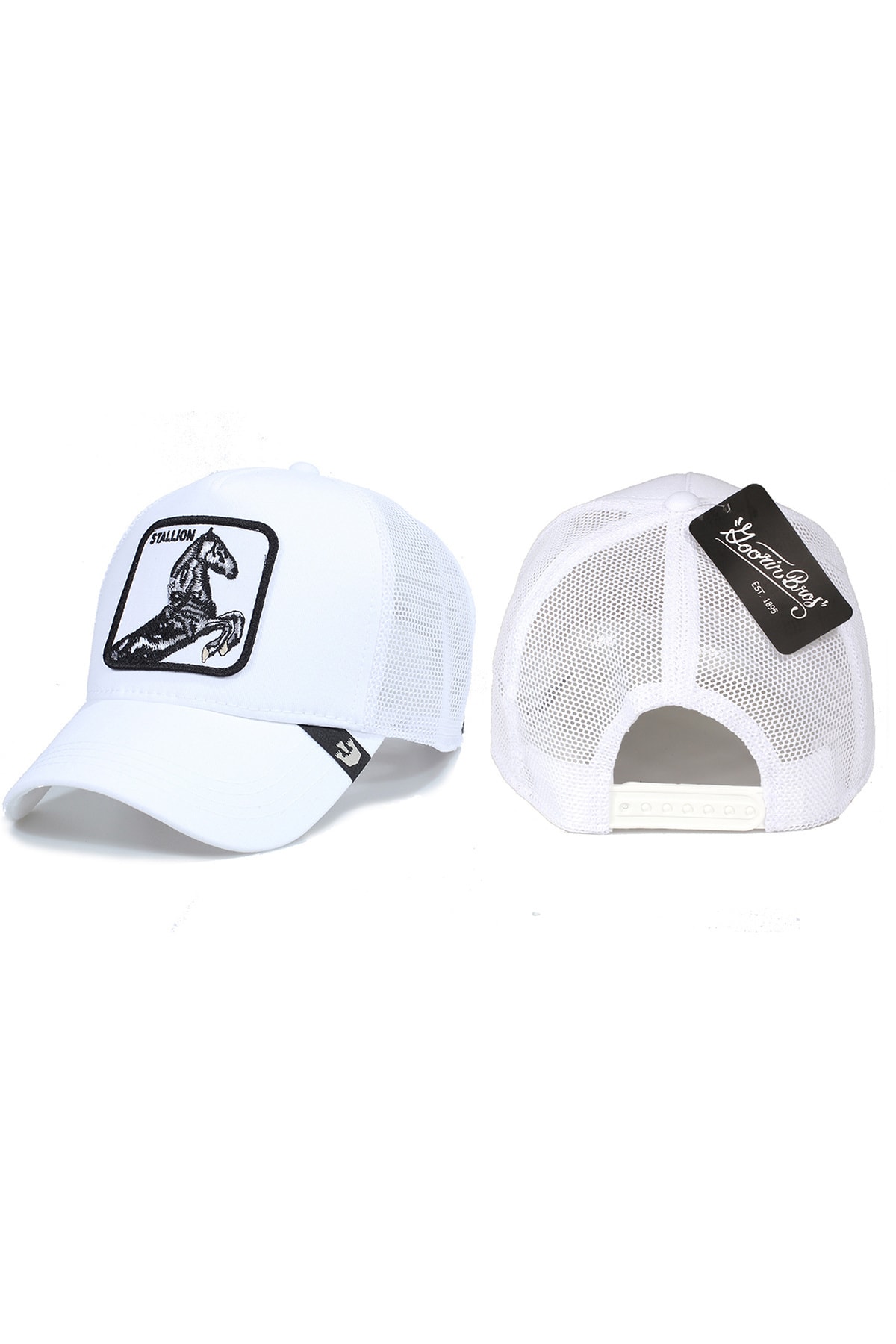 Trucker At Hayvan Desenli Şapka Beyaz