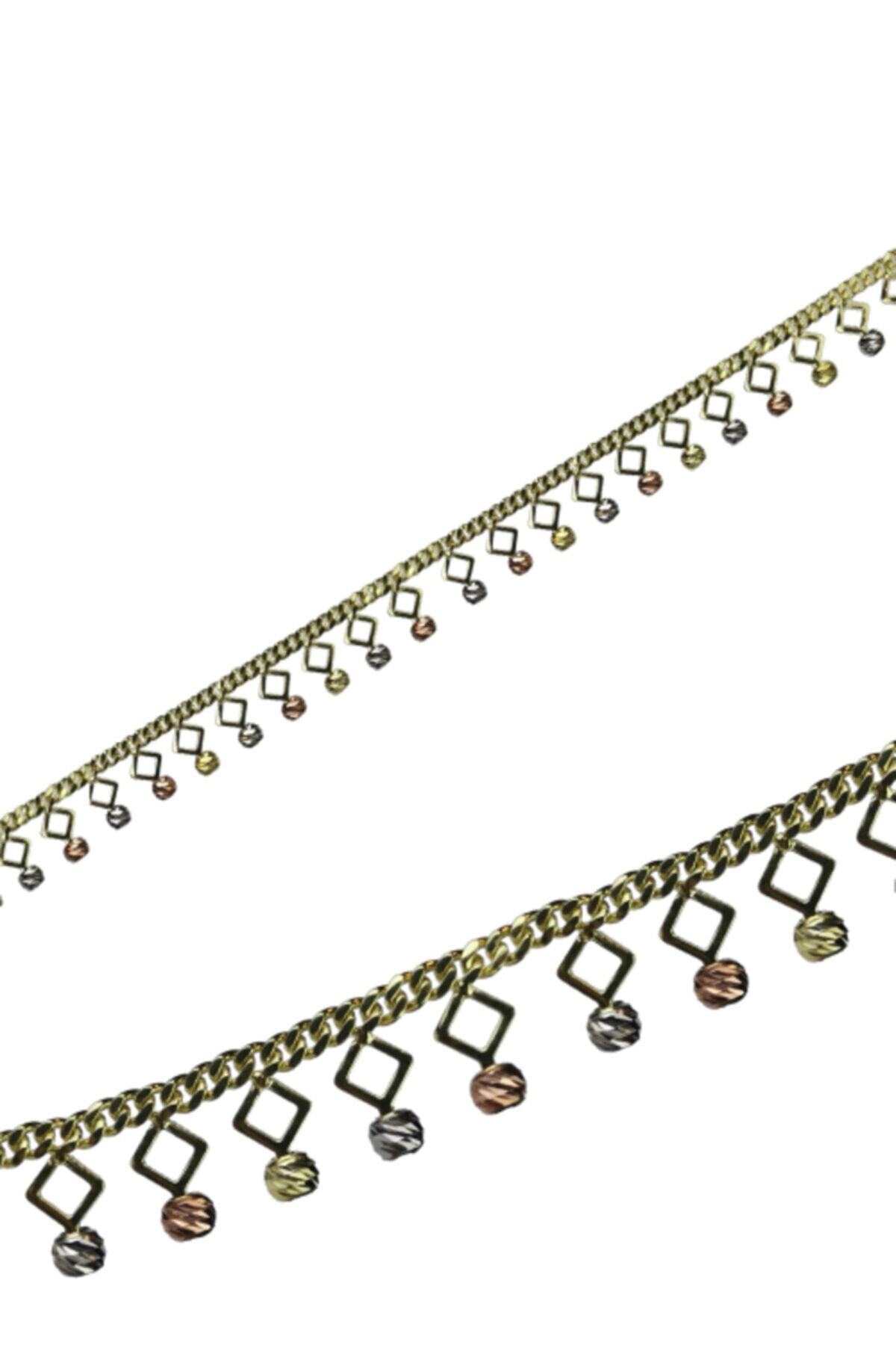 Adal Silver Kadın Dorikalı Altın Kaplama Gümüş Halhal