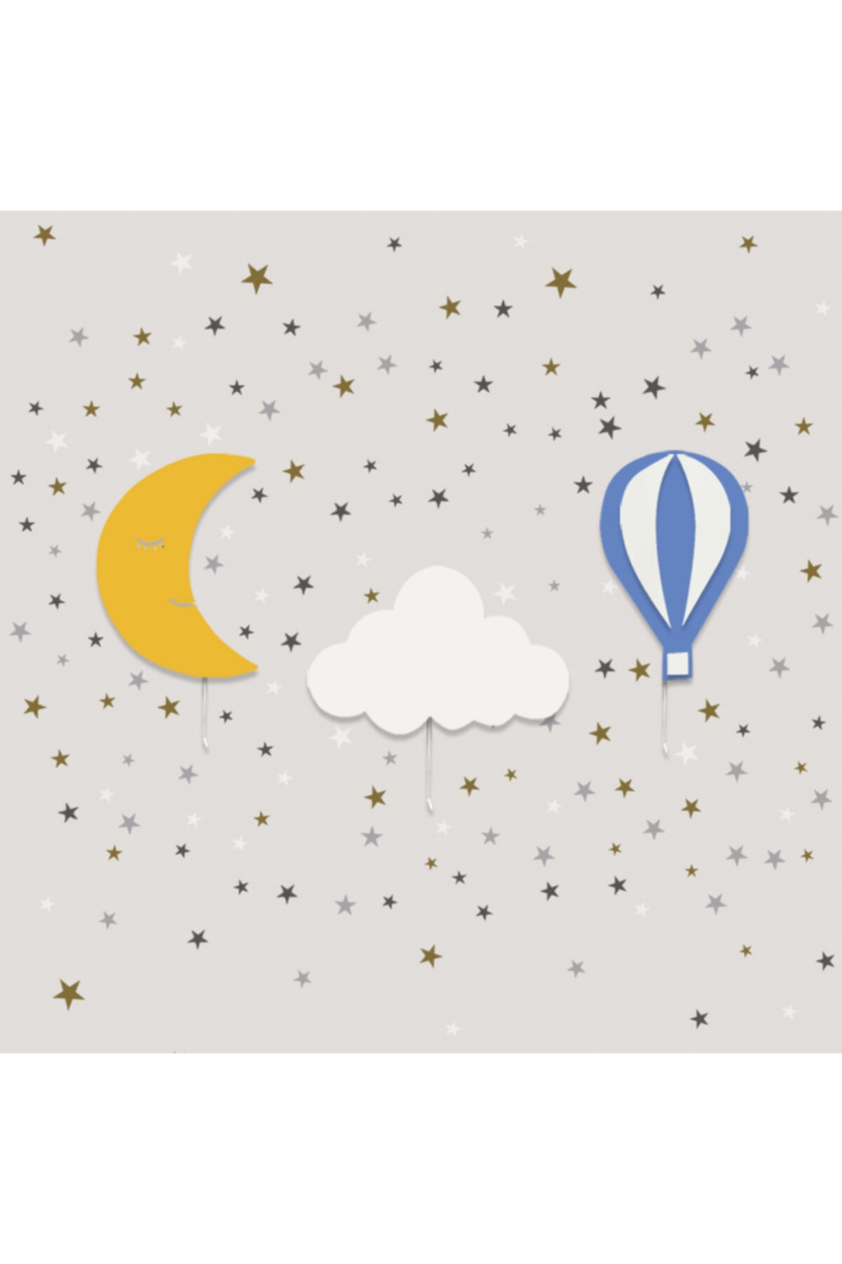 Tinybabyconcept 1 Aydede 1 Bulut 1 Balon 3'lü Set 150 Sticker Hediyeli