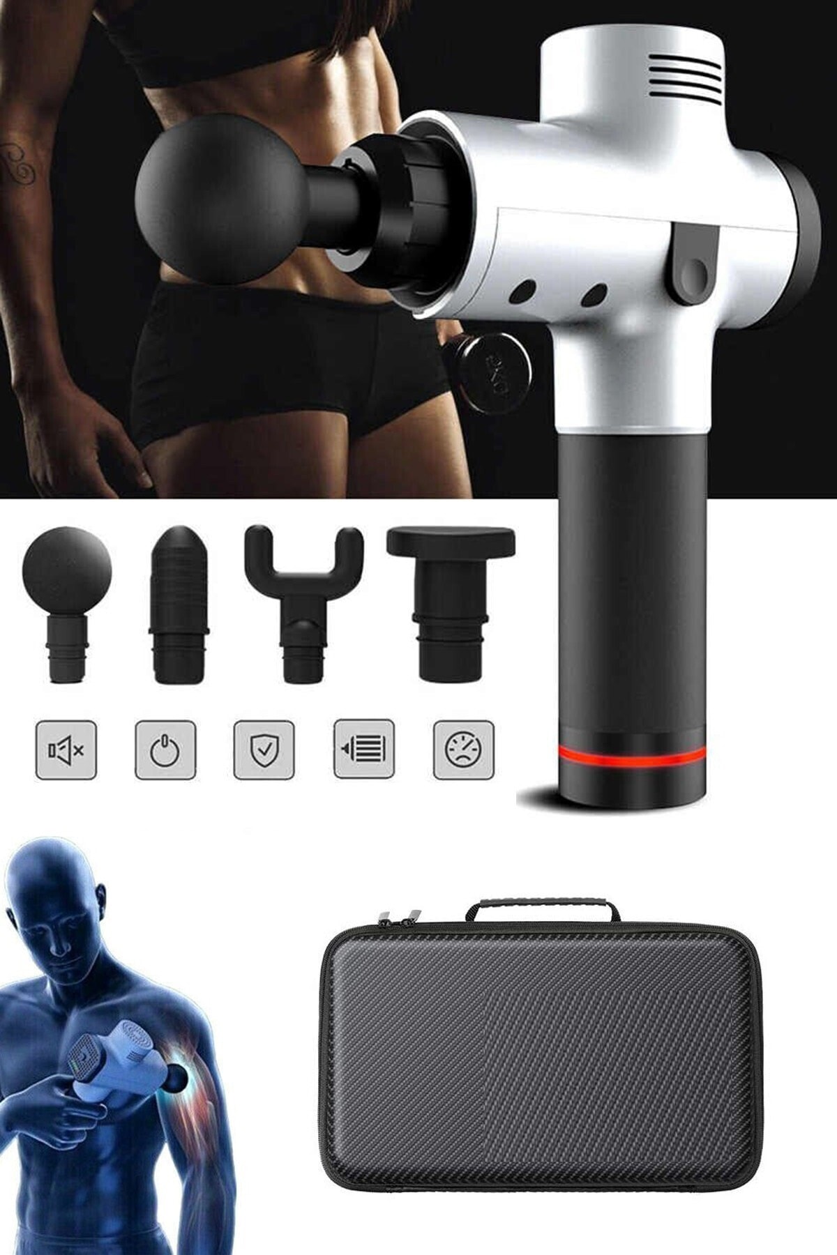 Markafox 6 Başlıklı Masaj Tabancası