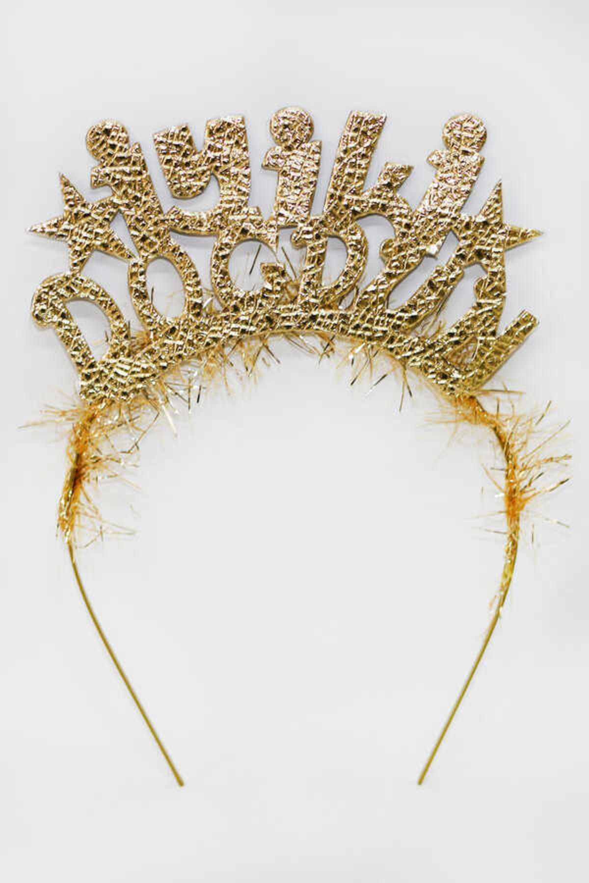 Gold happy birthday crown best sale