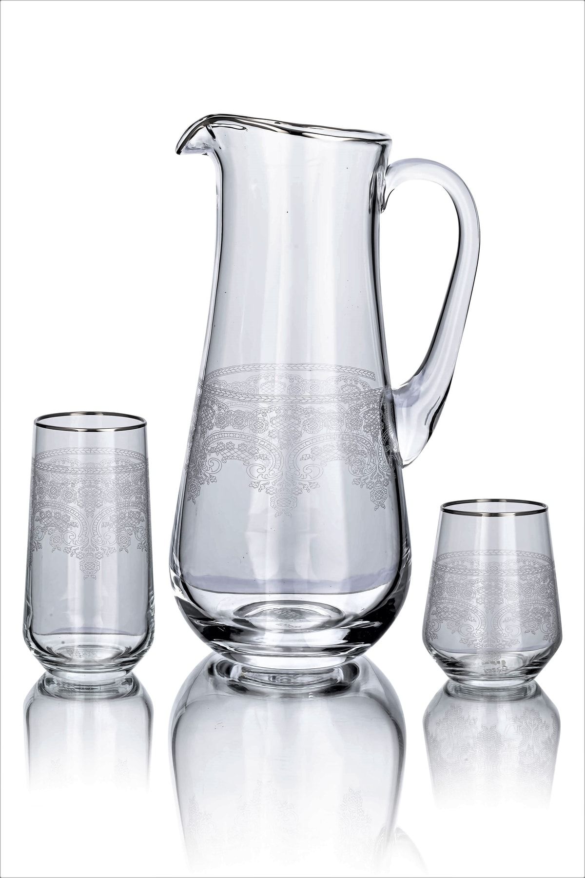 DECOSTYLE Pa abah e Soft Drink Glass Cup Set Lilyum Silver 13