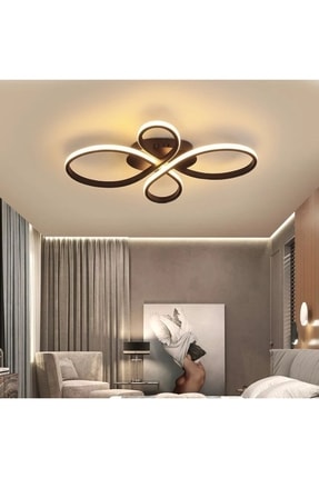 Liya Lalezar Model Siyah Kasa Beyaz Işık Modern Ledli Avize Image 0