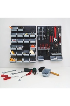 Duvar Paneli 43 Parça Alet Askı Rafı Image 0