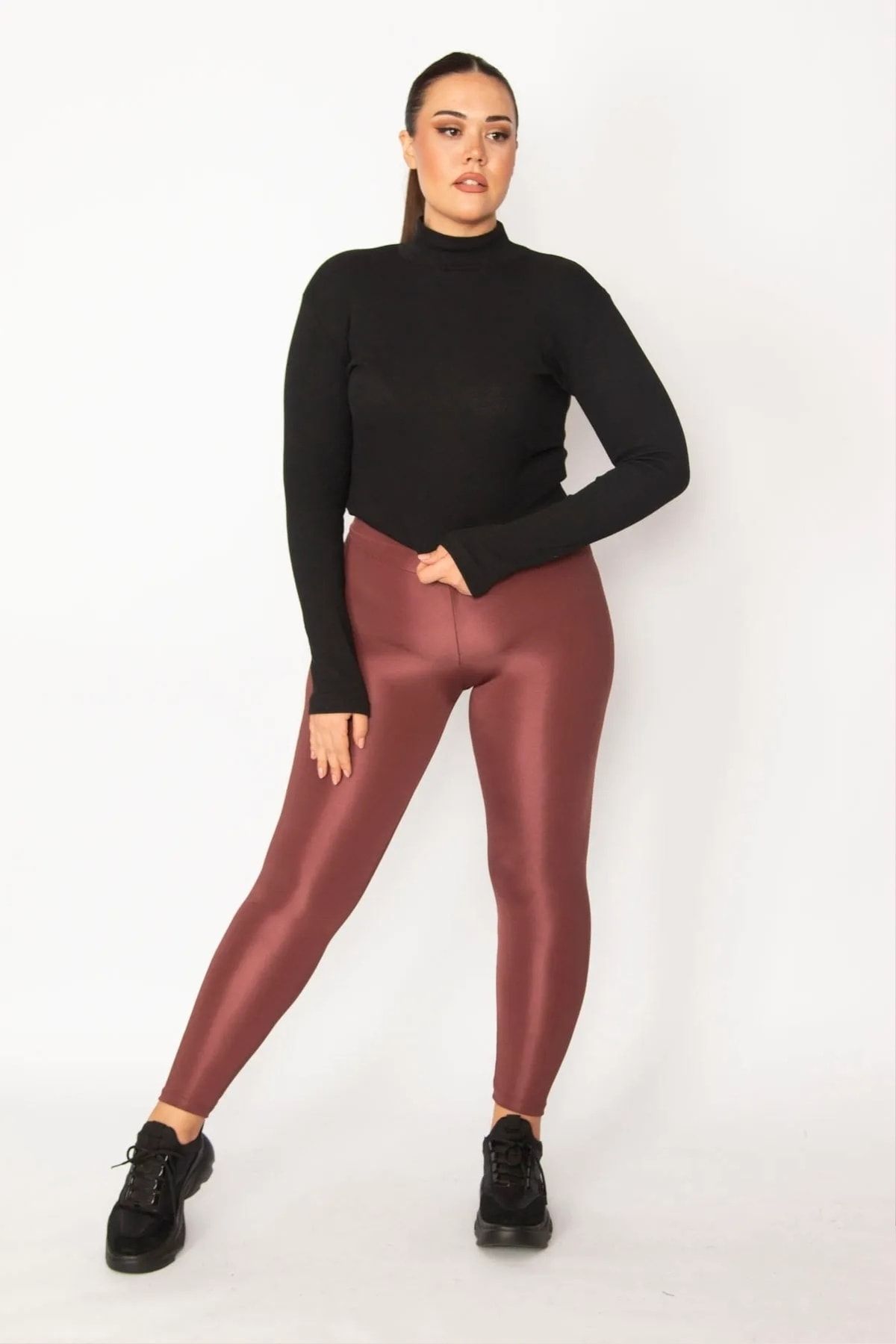 Plus size outlet shiny spandex leggings