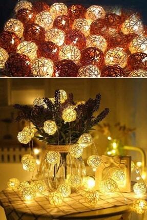 Beyaz Rattan Şerit Led, 10'lu, şık ve modern dekoratif aydınlatma seti Image 0