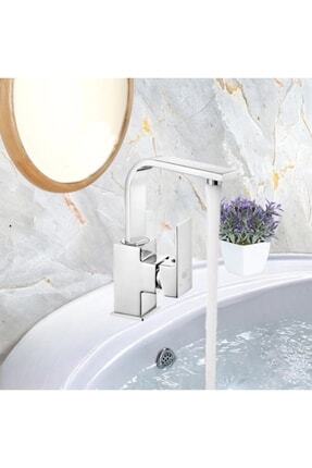 Ar Melia 5 Yıl Garantili Köşe Borulu Krom Pirinç Lavabo Bataryası Image 0