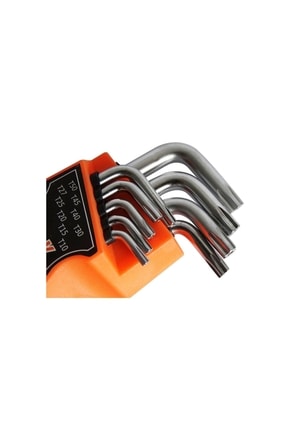 Qtools 9 Parça Çelik Kısa Alyan Takımı Tork Anahtarı Seti Yıldız Uçlu Image 0