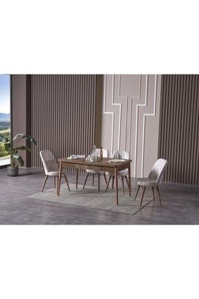Yıldız 80x130(kapalı) 80x170(açık) Yemek Masası Mutfak Masası Açılır Masa Takımı 4 Sandalyeli Image 0