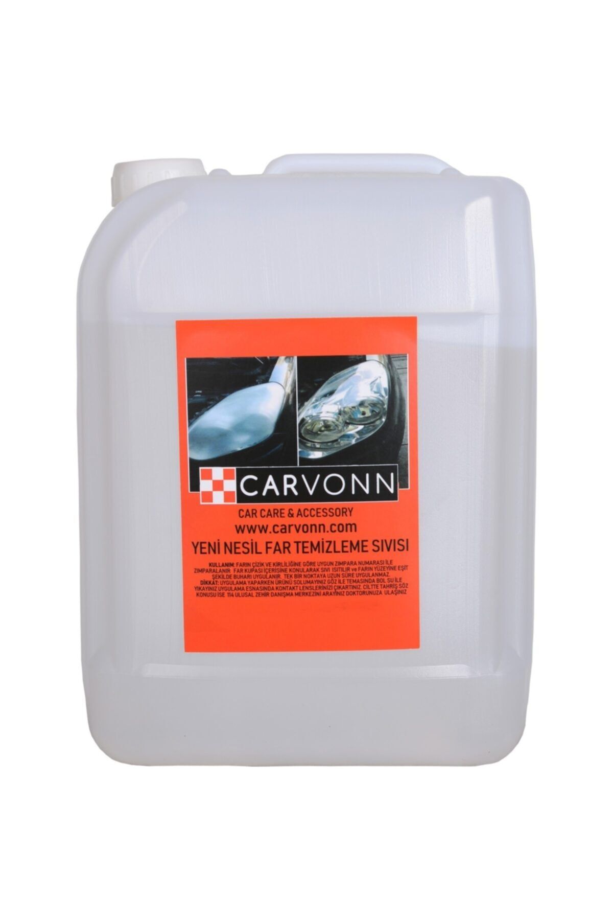CARVONN Yeni Nesil Far Temizleme Sıvısı 5 Lt