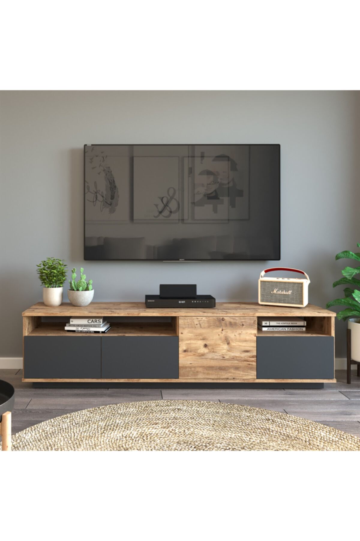 Yurudesign Future Tv Ünitesi Fr5-Aa Çam-Antrasit