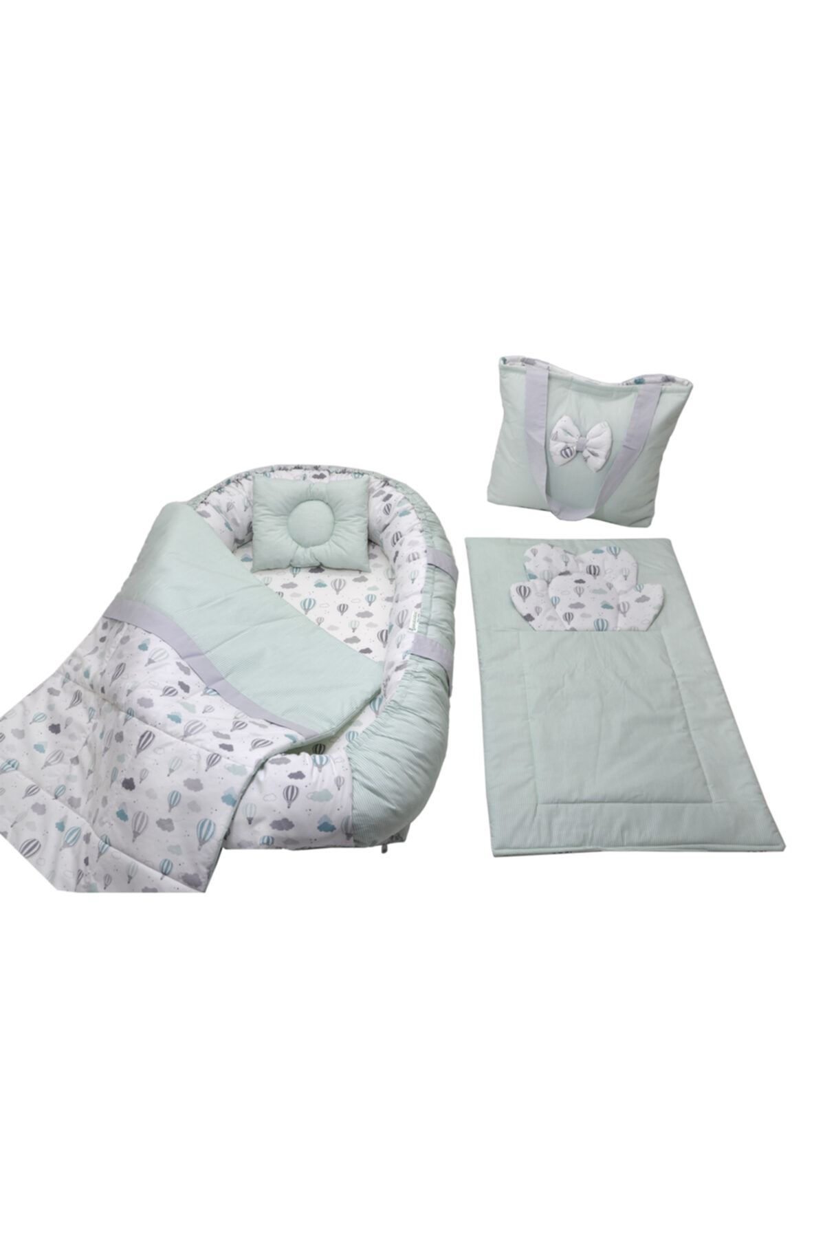 berababy Babynest Çantalı Uçan Balon Model Bebek Yuvası 5 Parça Set