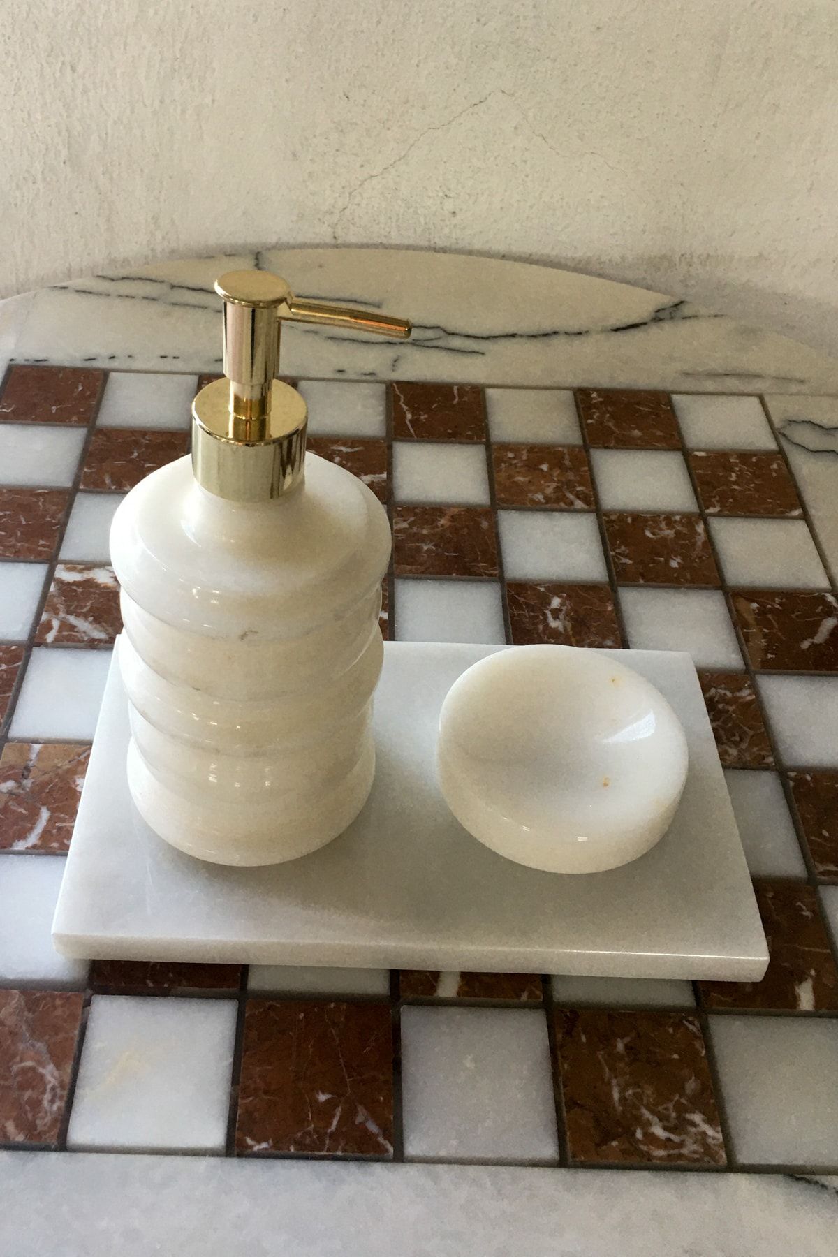 toodecor Mermer 3'lü Banyo Seti
