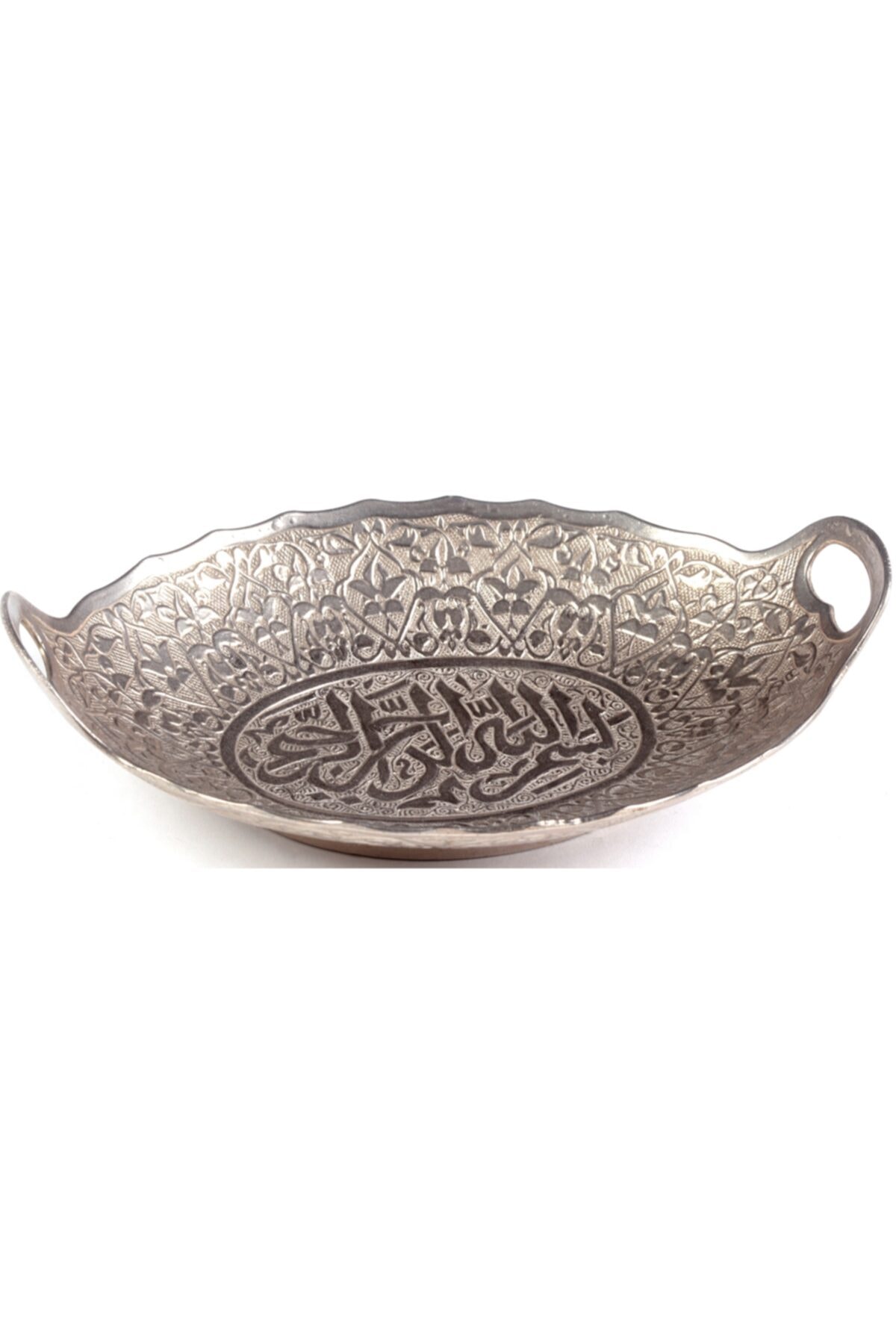 Galeri El Sanatları Gümüş Görünümlü Özel Desenli El Işi Şekerlik / Dekoratif Aksesuar