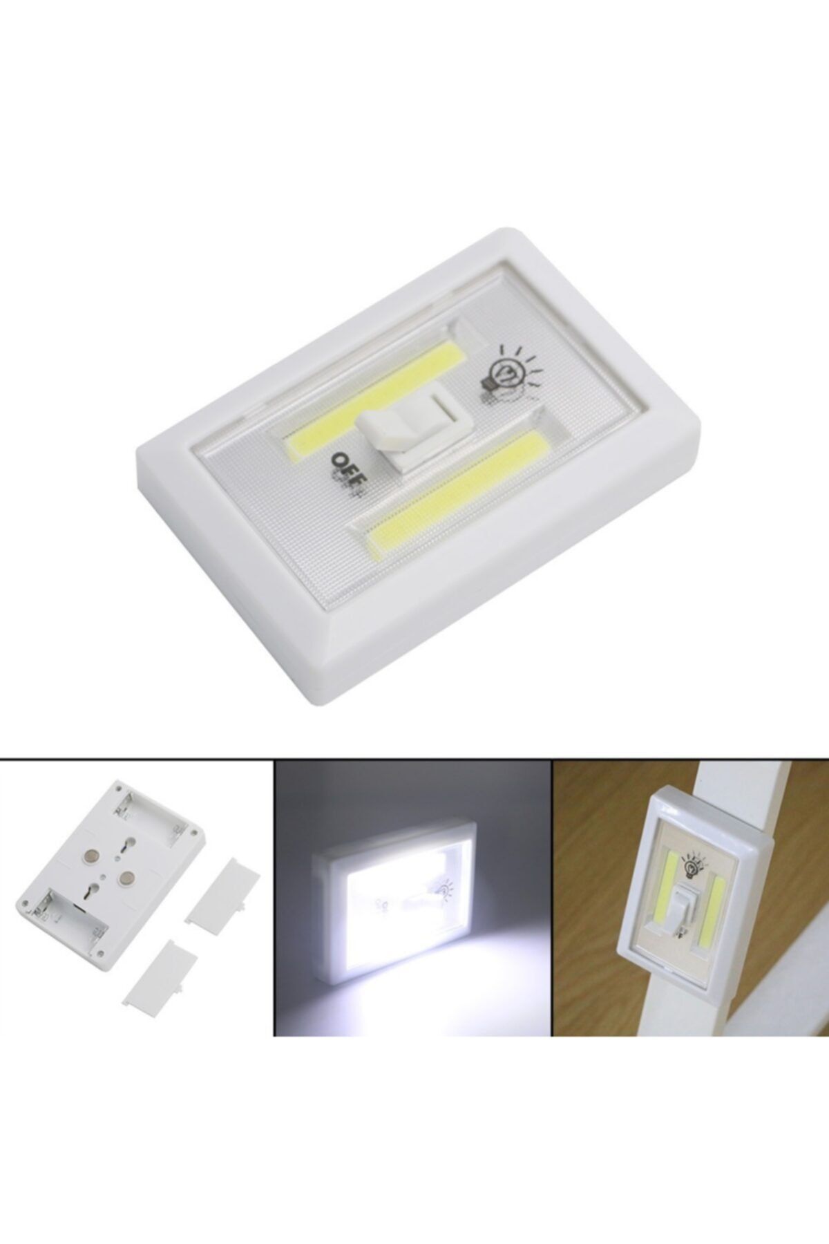 Pi İthalat 2 Ledli Pilli Lamba Anahtarlı Portatif Led Işık  Mıknatı