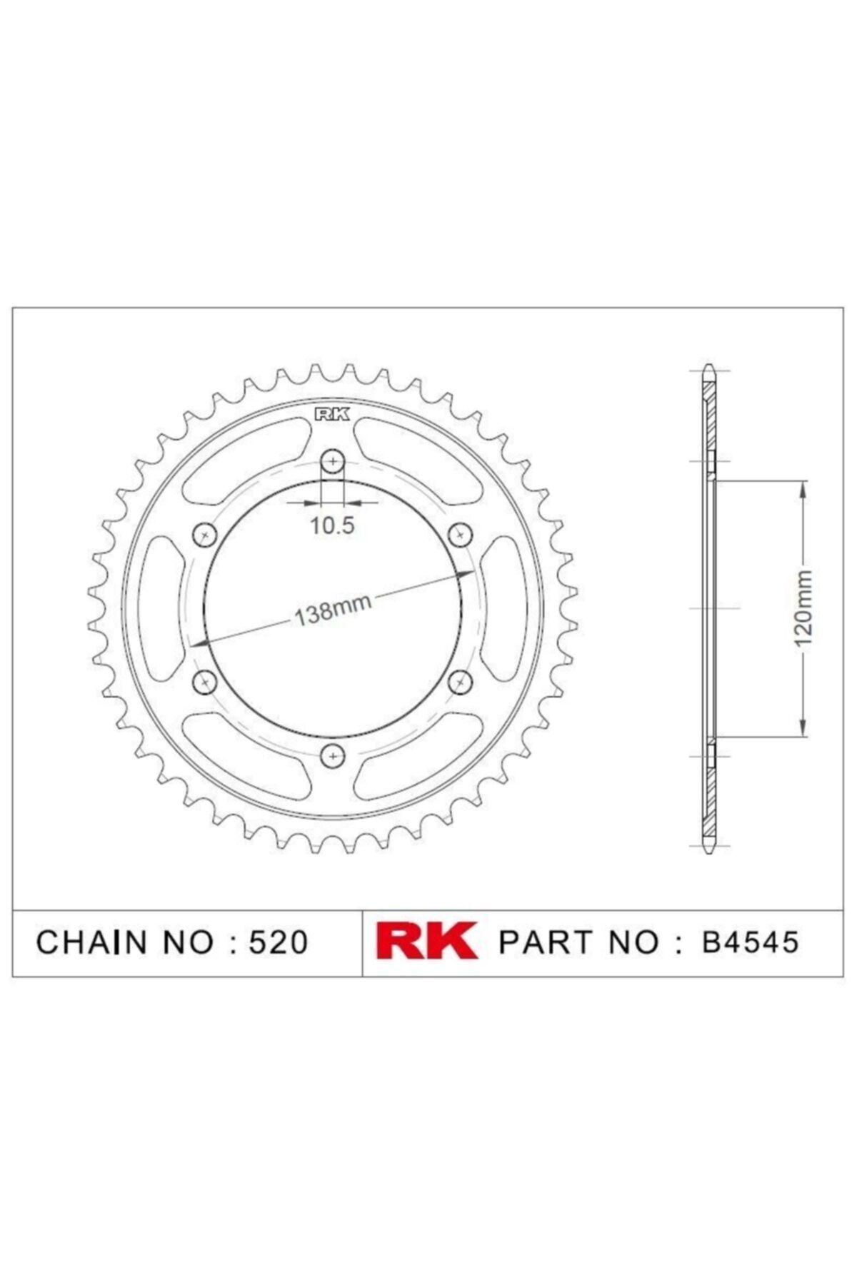 RK Honda Cbr 250 R Abs Çelik Aa Dişli B4545-36(2011-2013)