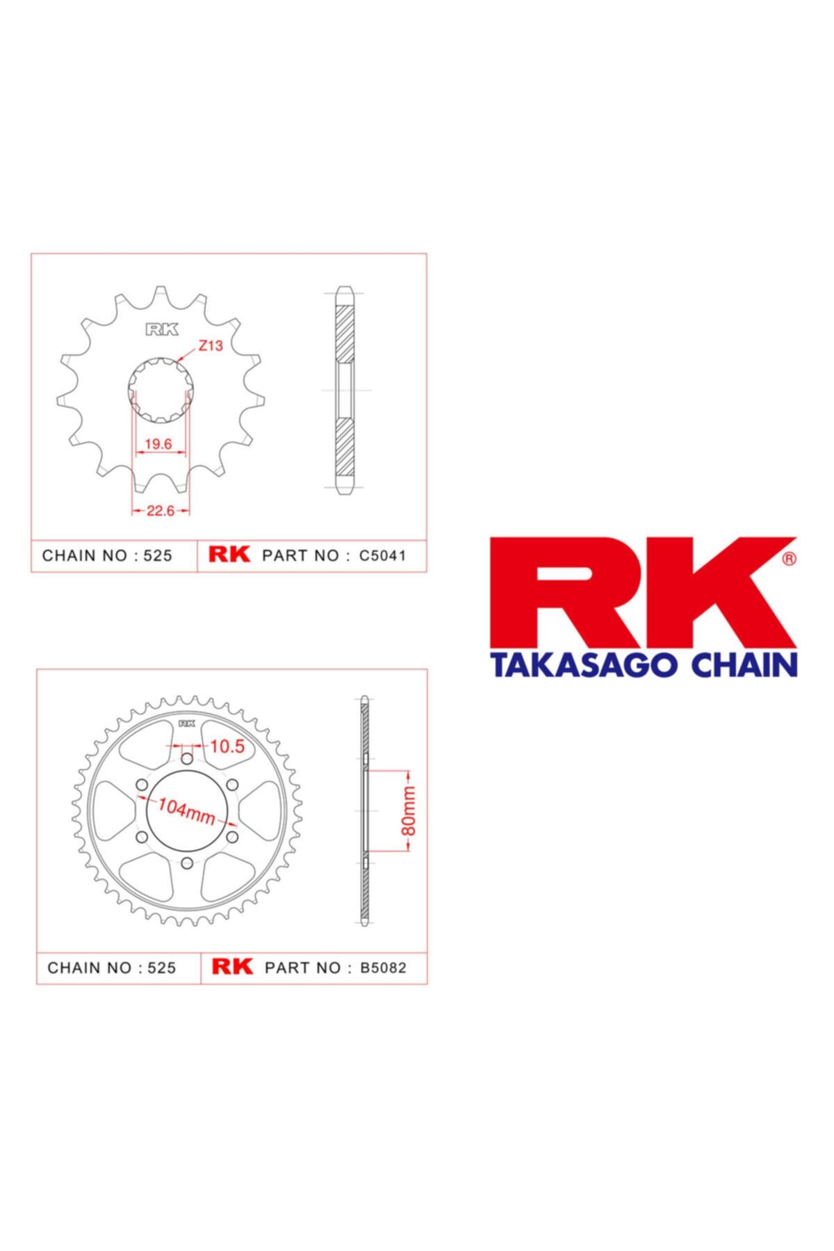 RK Kawasaki Zx 10 R Nınja Abs Ön Aa Dişli 525 - 17/39 T(2016-2018)