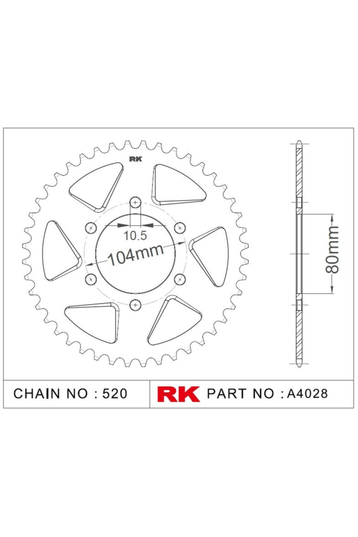 RK Kawasaki Z 1000 Abs Aluminyum Aa Dişli A4028-43-0a (2014-2018)